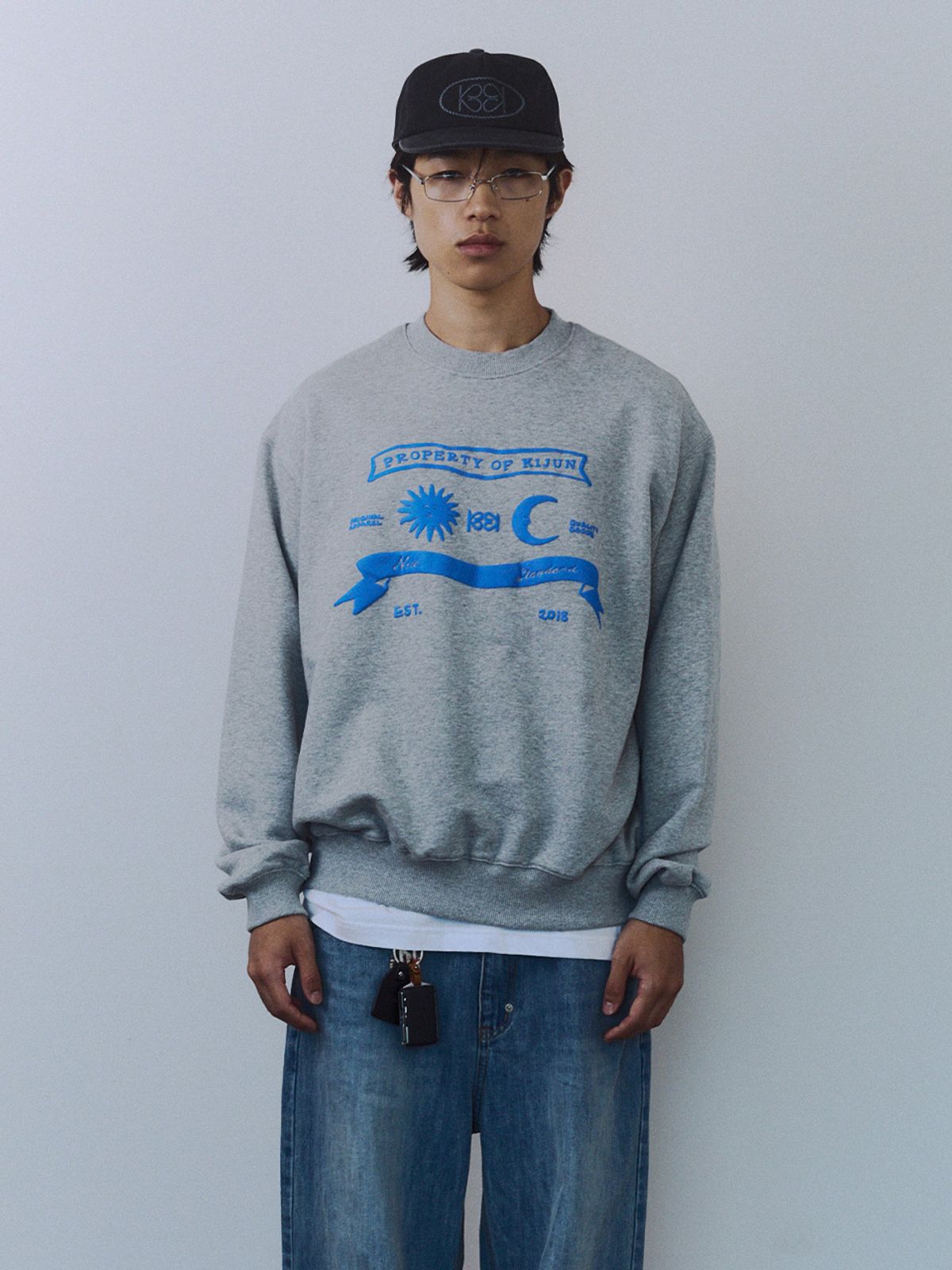 기준(KIJUN) Sun Moon Pullover UNISEX Melange Grey