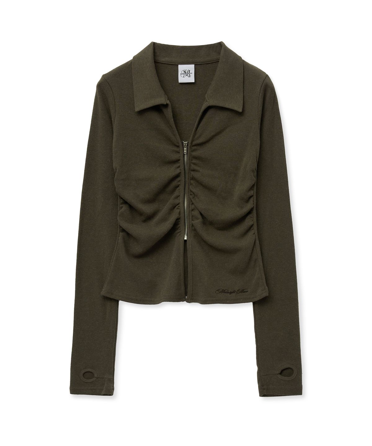미드나잇 무브(MIDNIGHT MOVE) shirring zip up [brown]