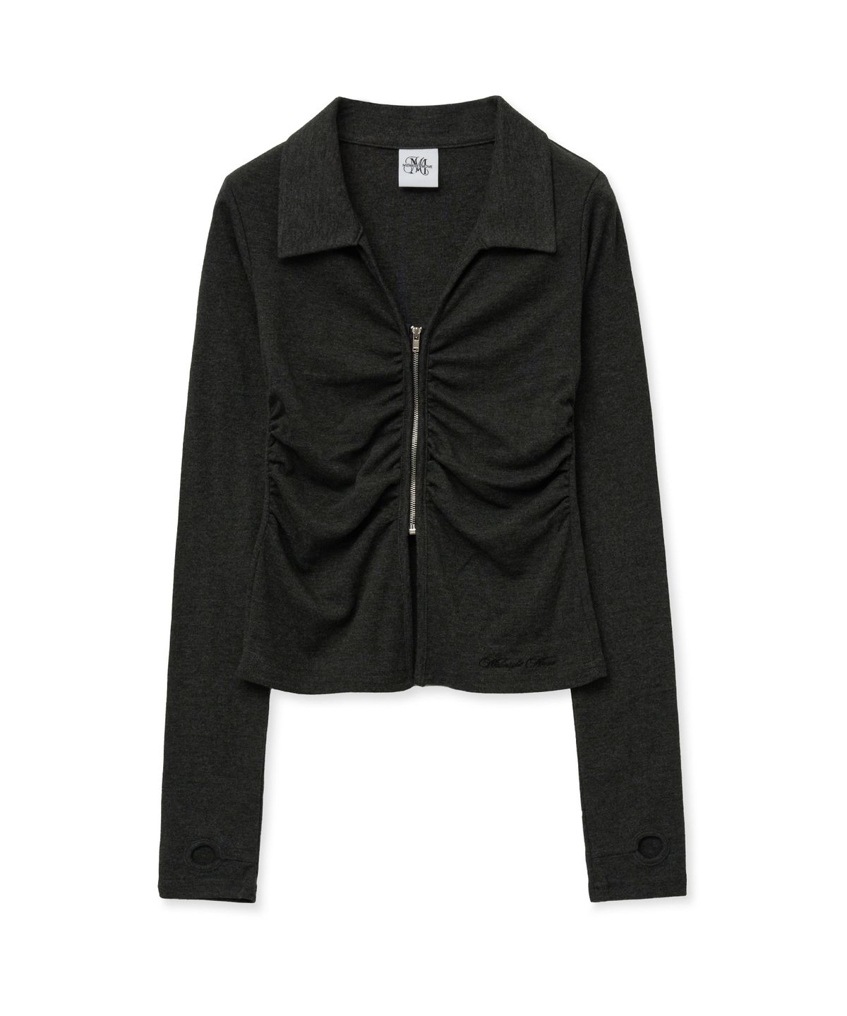 미드나잇 무브(MIDNIGHT MOVE) shirring zip up [dark grey]