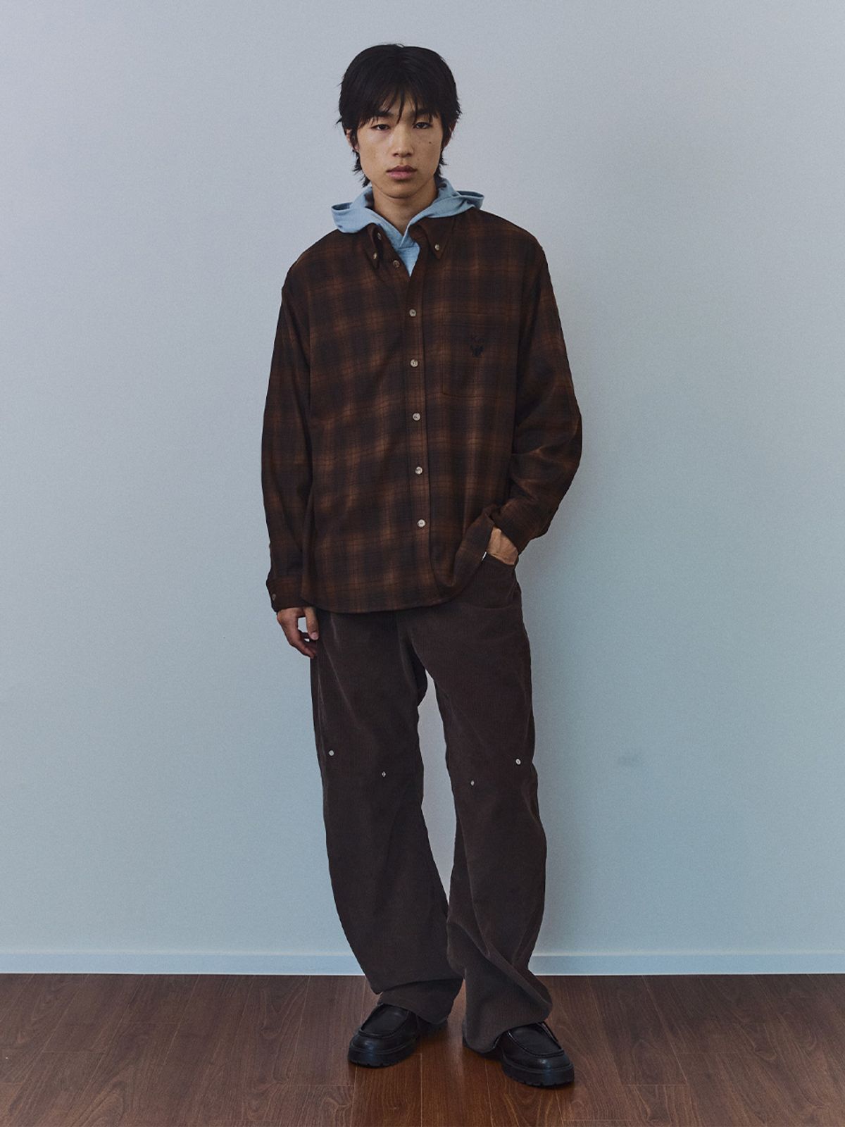 기준 맨(KIJUN MEN) Royal Flannel Shirt Brown
