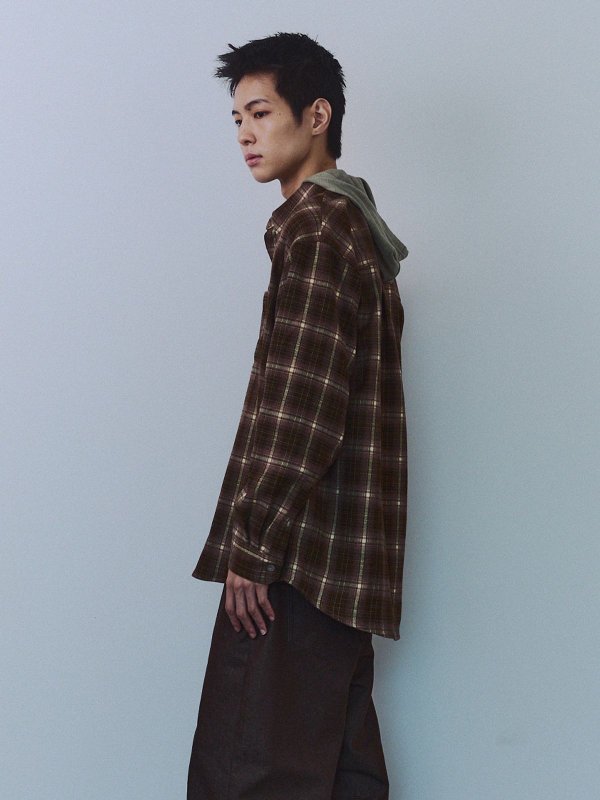 기준 맨(KIJUN MEN) Royal Flannel Shirt Yellow Brown