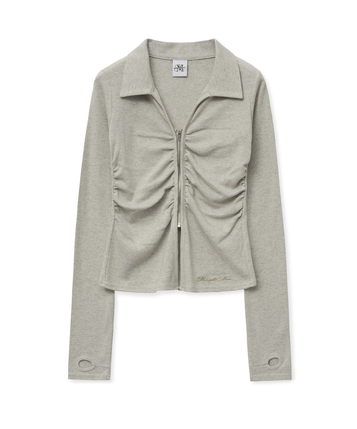 미드나잇 무브(MIDNIGHT MOVE) shirring zip up [oatmeal]