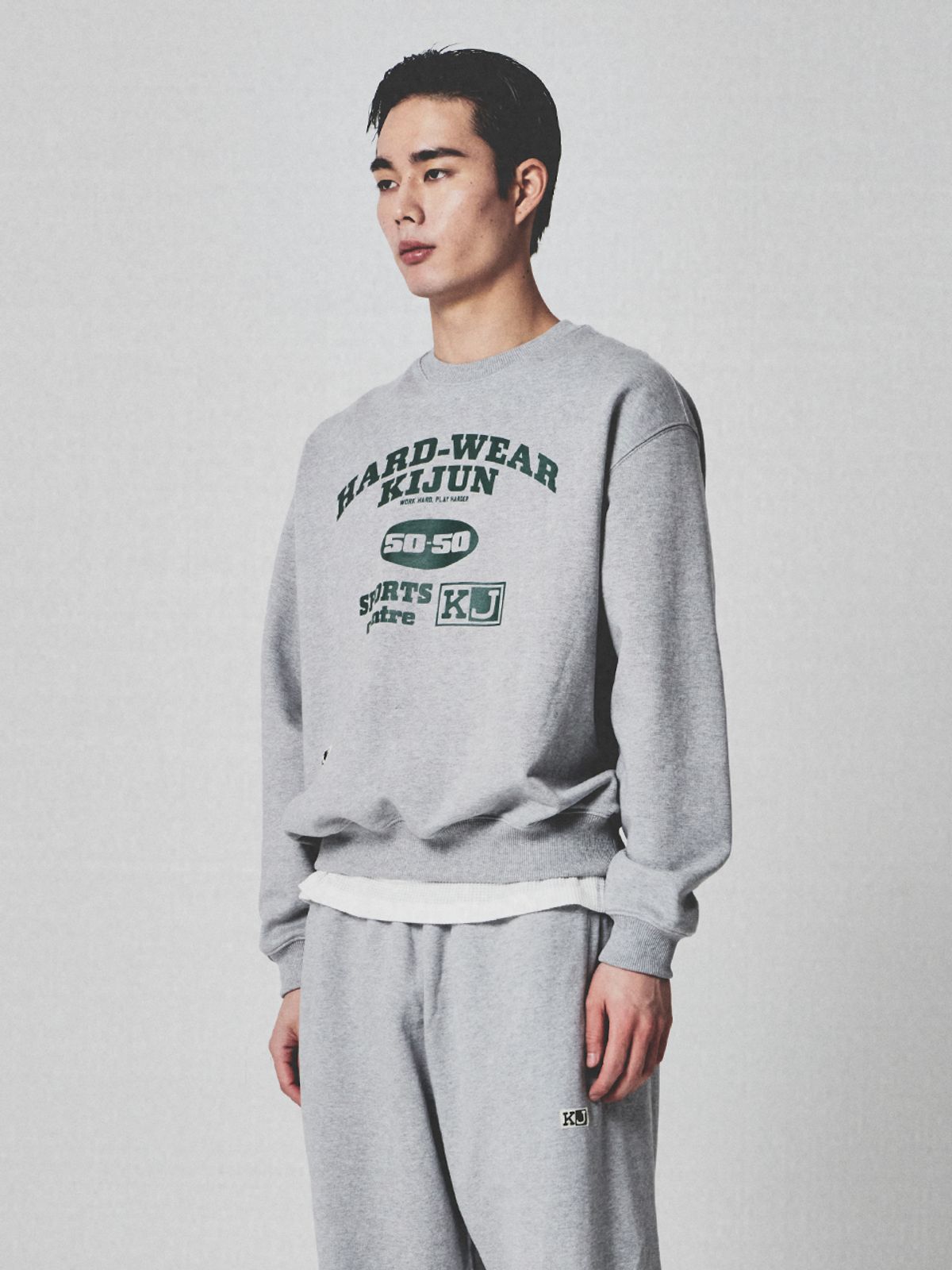 기준 맨(KIJUN MEN) Hard-Wear Sweatshirt Melange Grey