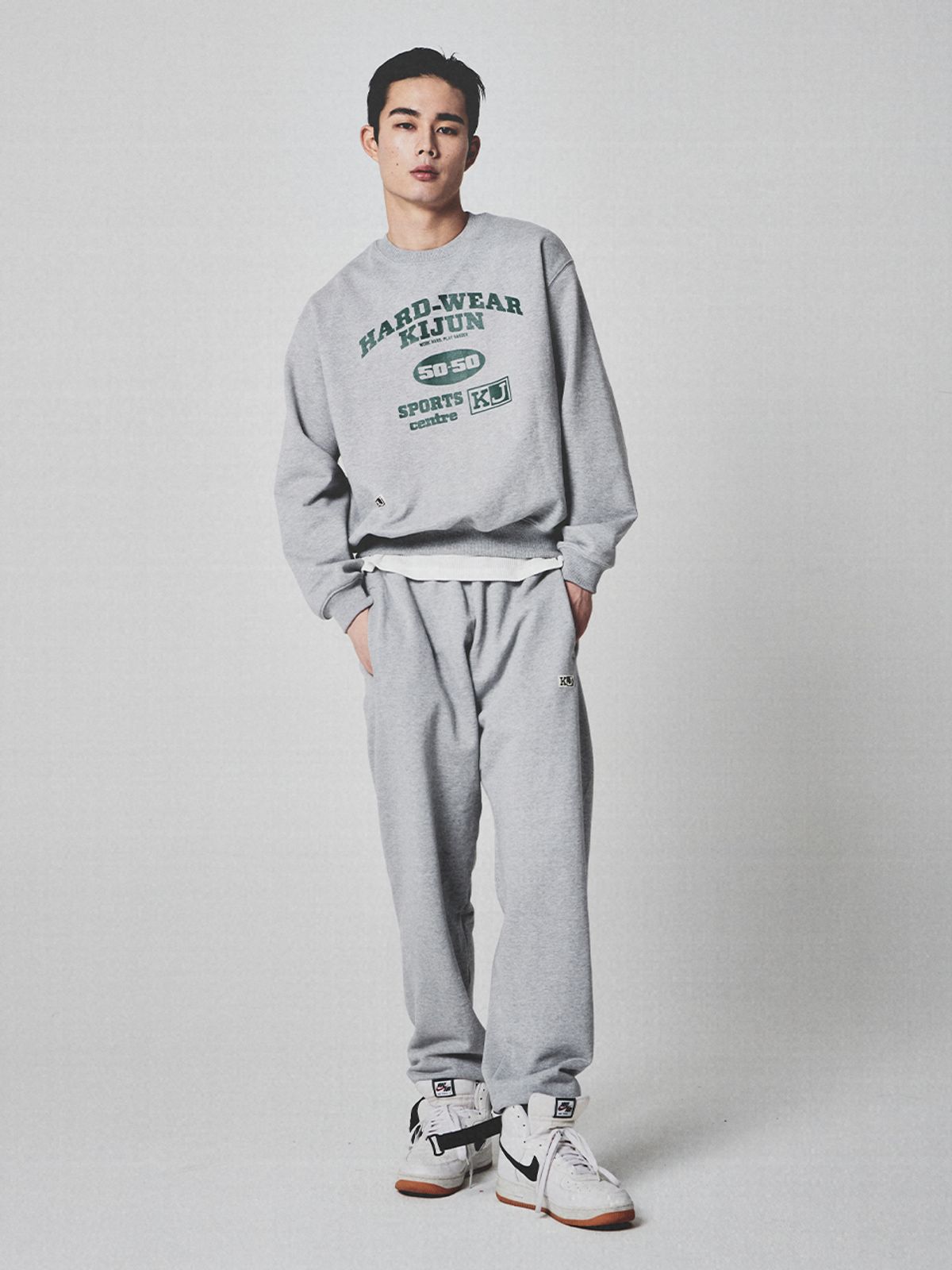 기준 맨(KIJUN MEN) Hard-Wear Sweatshirt Melange Grey