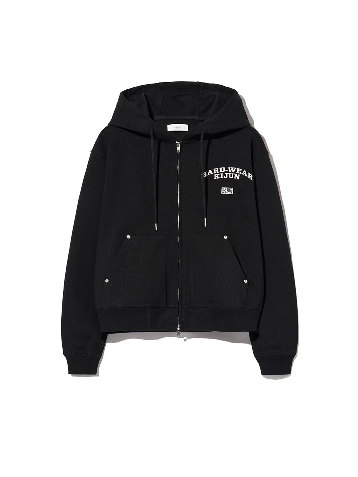 기준 맨(KIJUN MEN) Rivet Zip-Up Hoodie Black