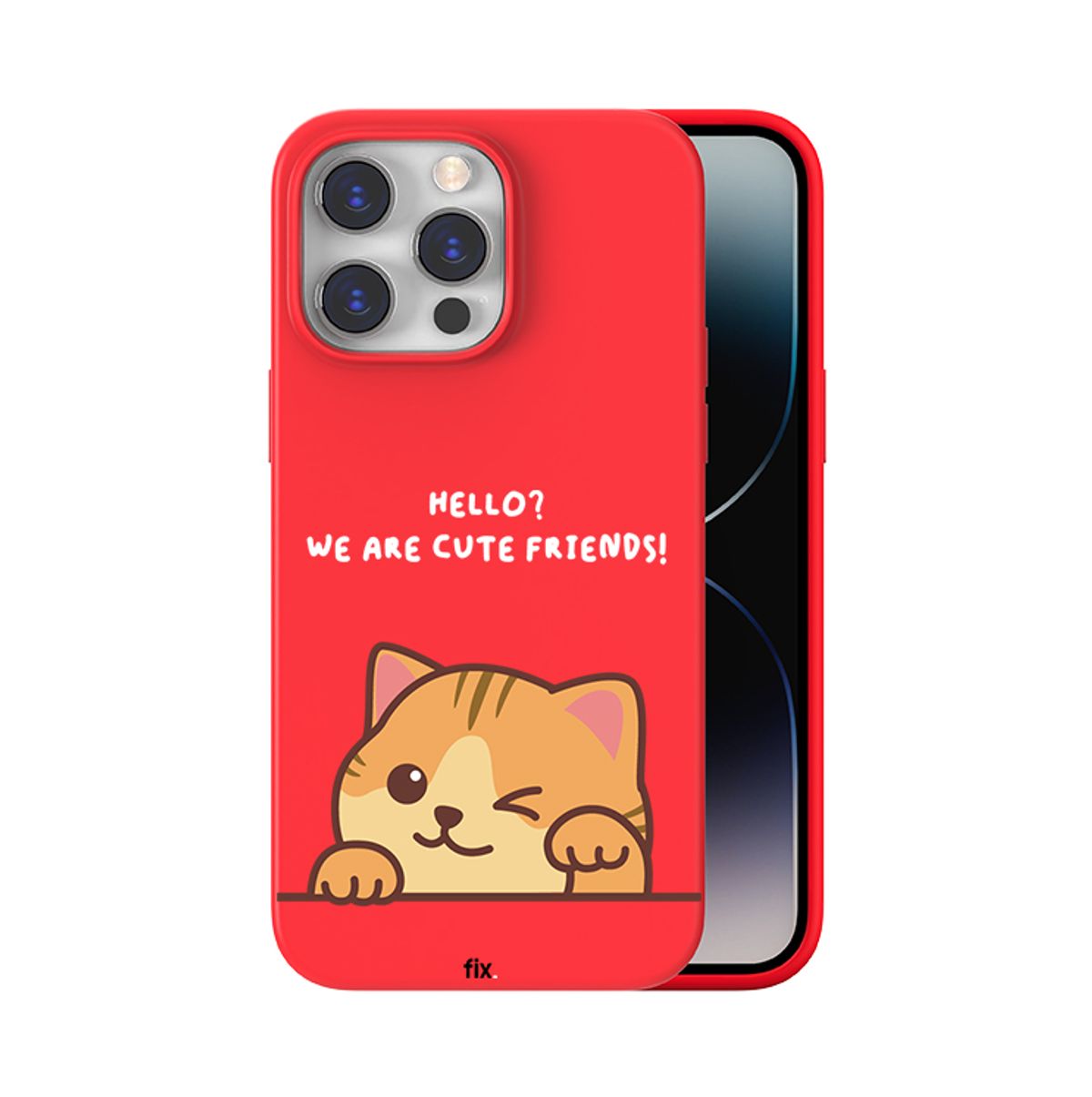 케이스픽스(CASEFIX) 아이폰 전기종  큐티프렌즈냥 컬러 소프트  케이스