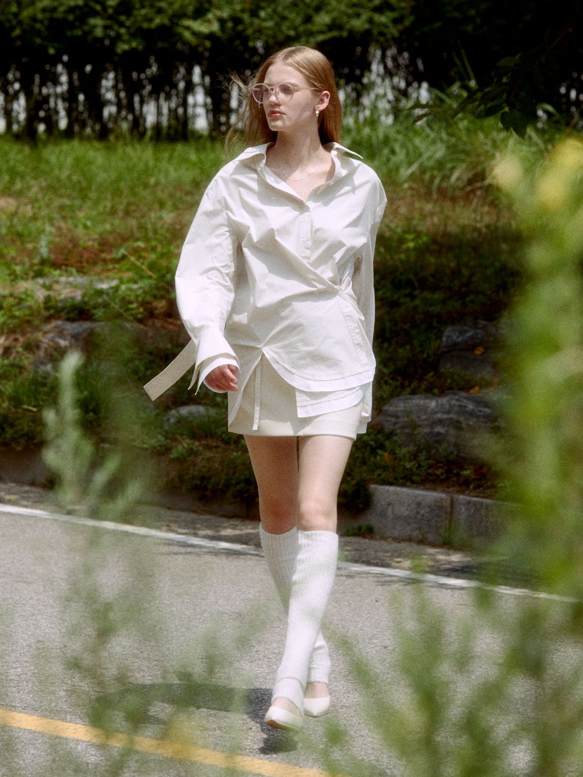 뮤제(MUSEE) MARIA Double Layered Cuffs Shirts_Soft Beige