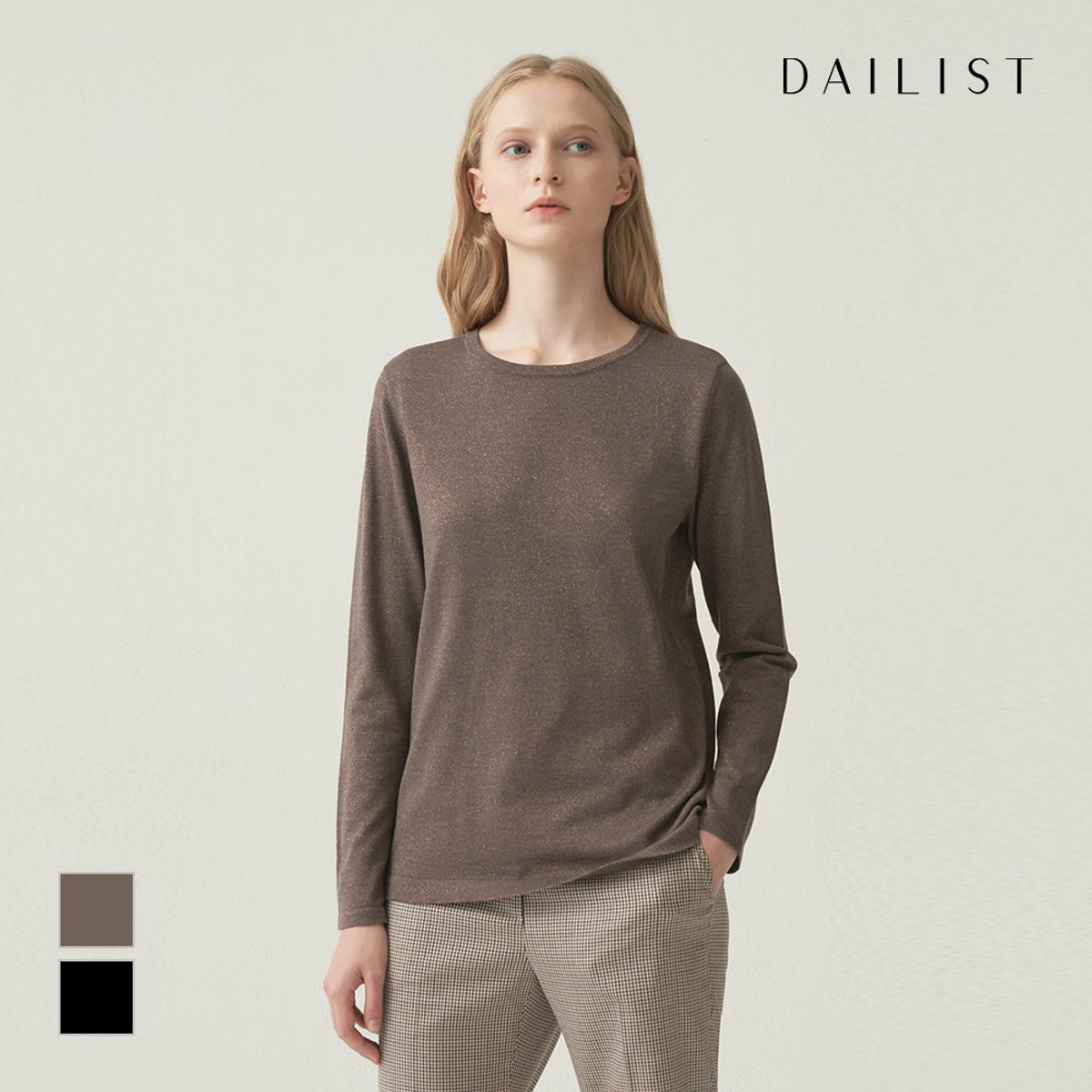 데일리스트(DAILIST) 울 혼방 메탈 니트_MDBBLXF8151
