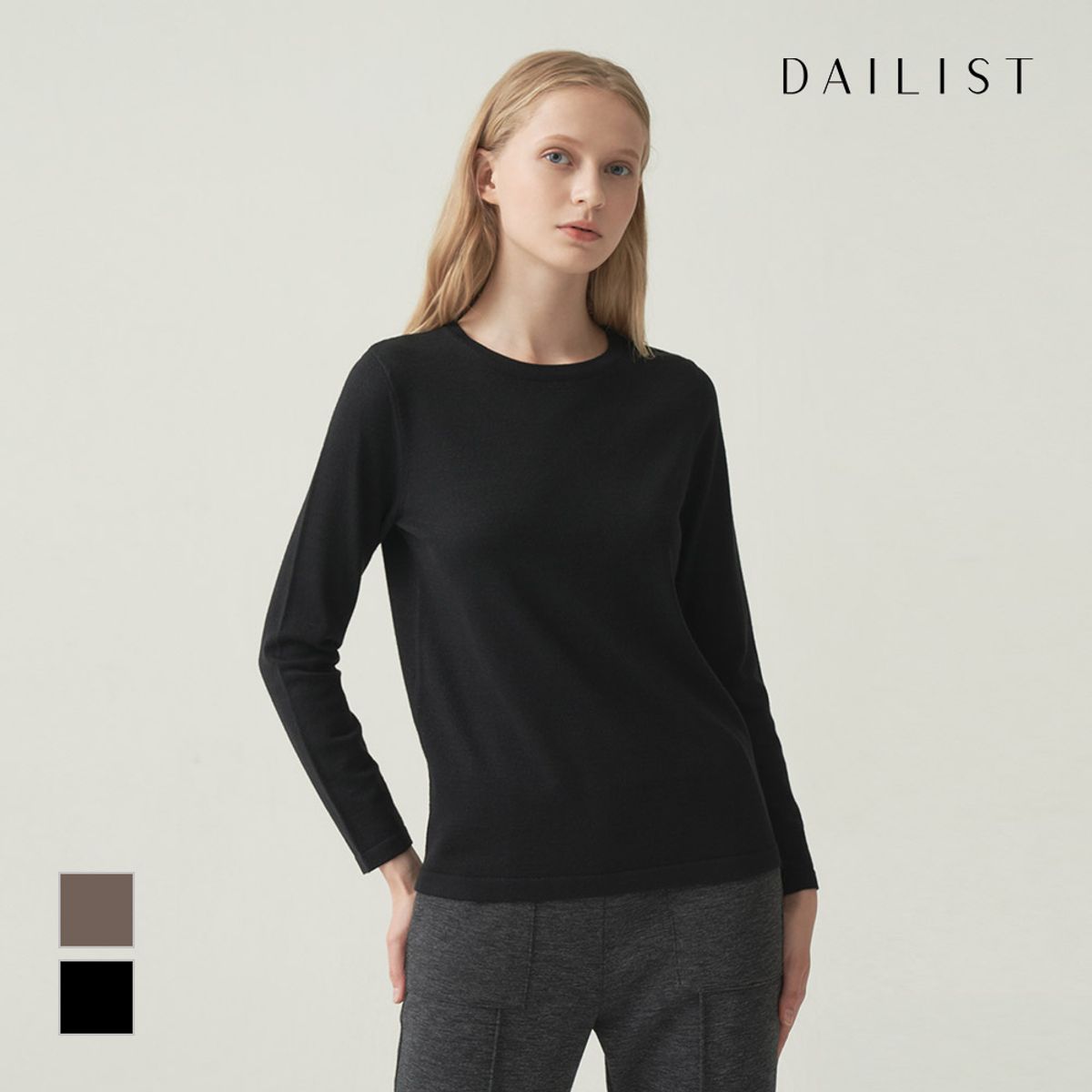 데일리스트(DAILIST) 울 혼방 메탈 니트_MDBBLXF8151