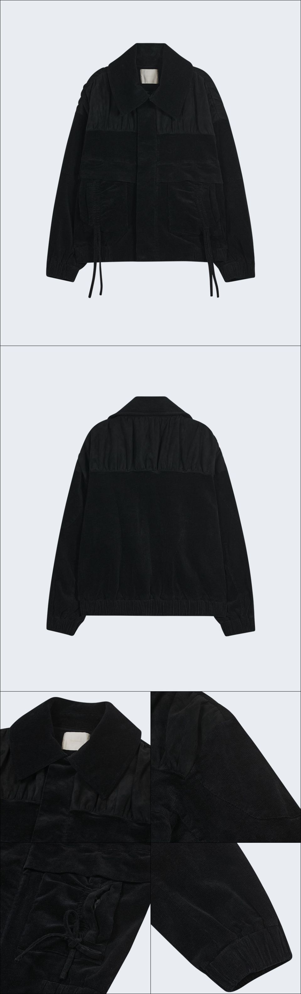 MUSINSA公式 | TYPESERVICE Mixed Shirring Jumper [Black]