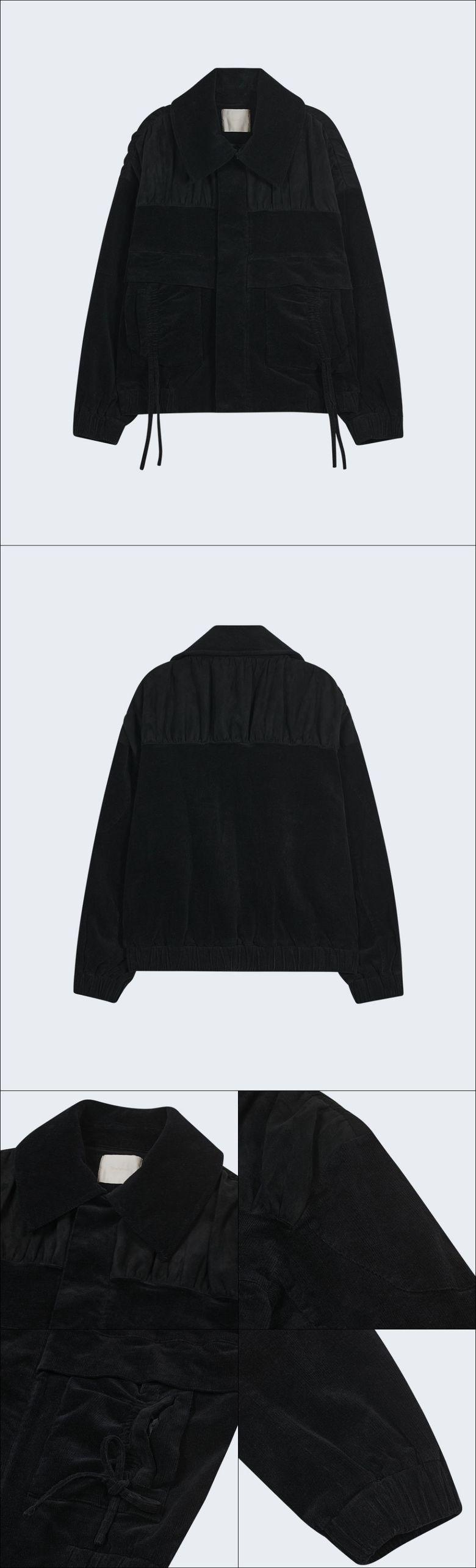 MUSINSA公式 | TYPESERVICE Mixed Shirring Jumper [Black]