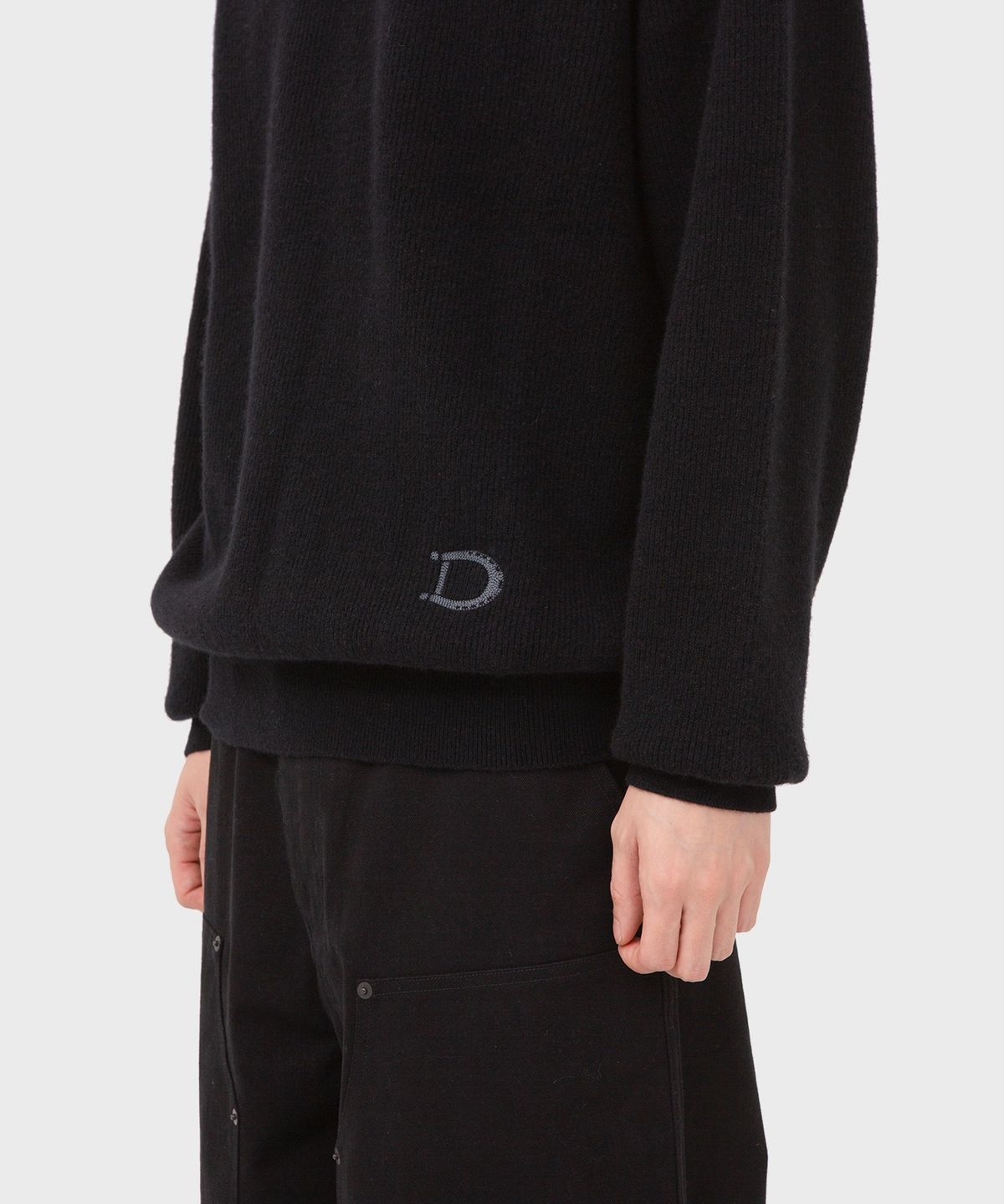 디키즈(DICKIES) x 브라운야드 홀스슈 크루넥 니트 Black