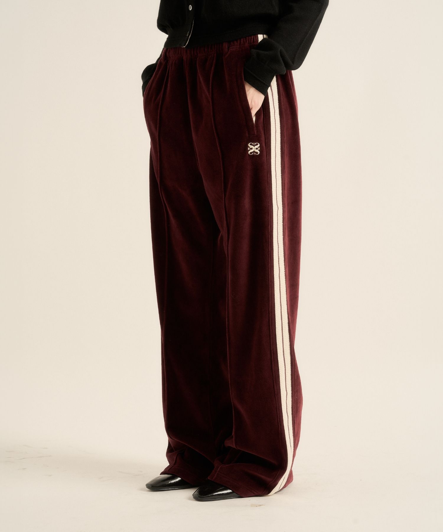 ■SATUR■ W Rotten Velour Track Pants Burgundy SA243WTP02BU MUSINSA | SATUR (W) Rotten Velour Track Pants Burgundy