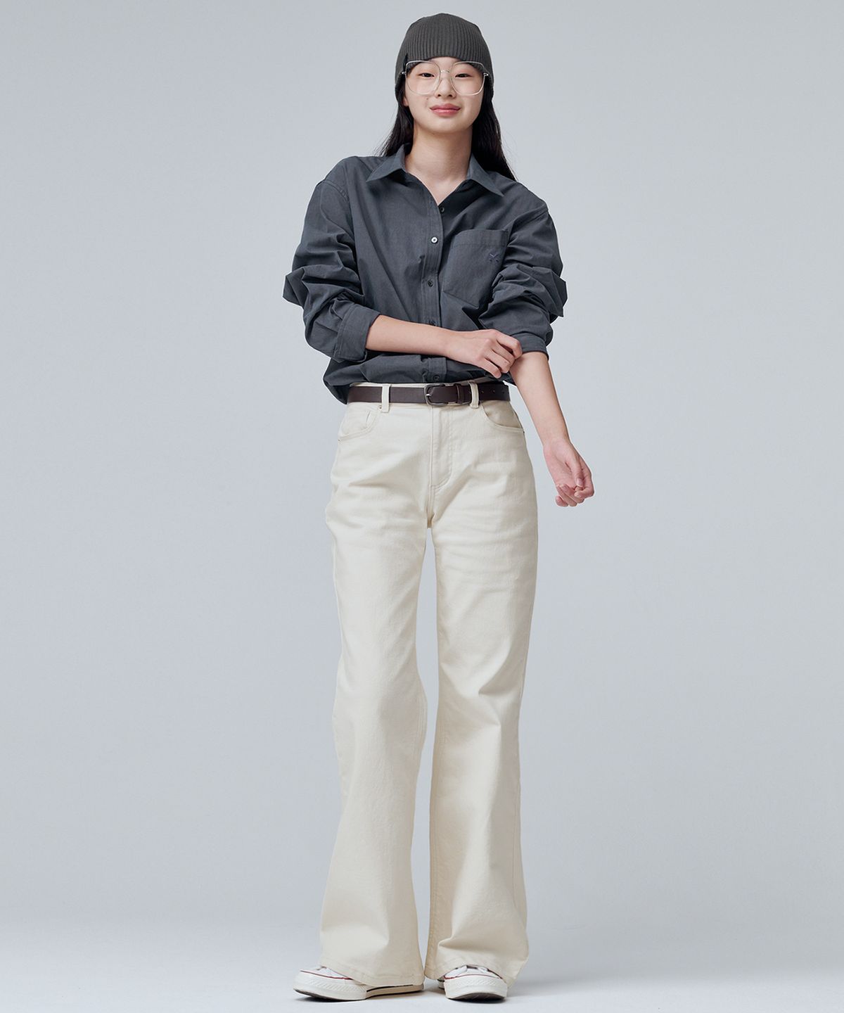 마롭(MALOUPE) 9134 레귤러 부츠컷 데님 (크림)