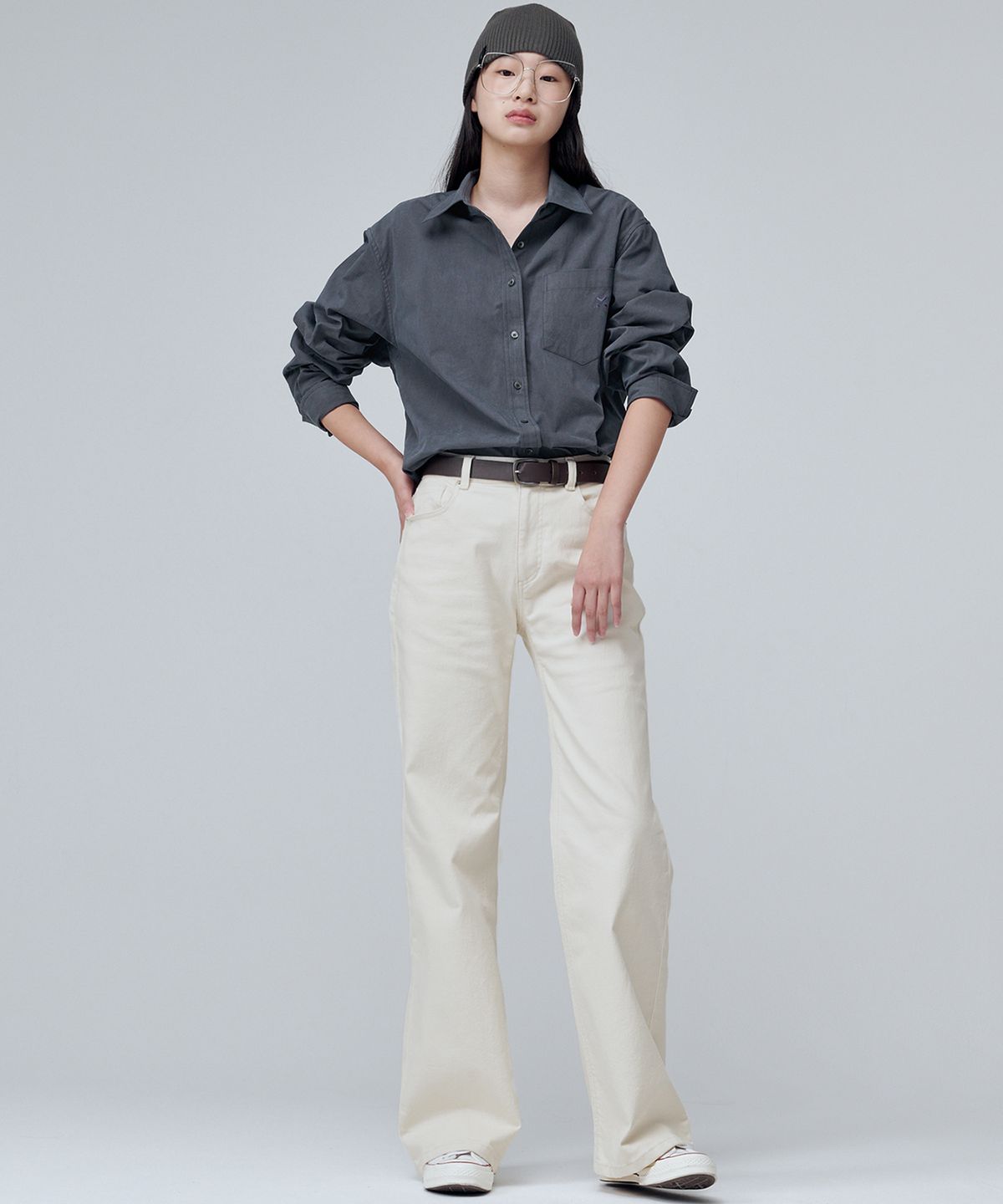 마롭(MALOUPE) 9134 레귤러 부츠컷 데님 (크림)
