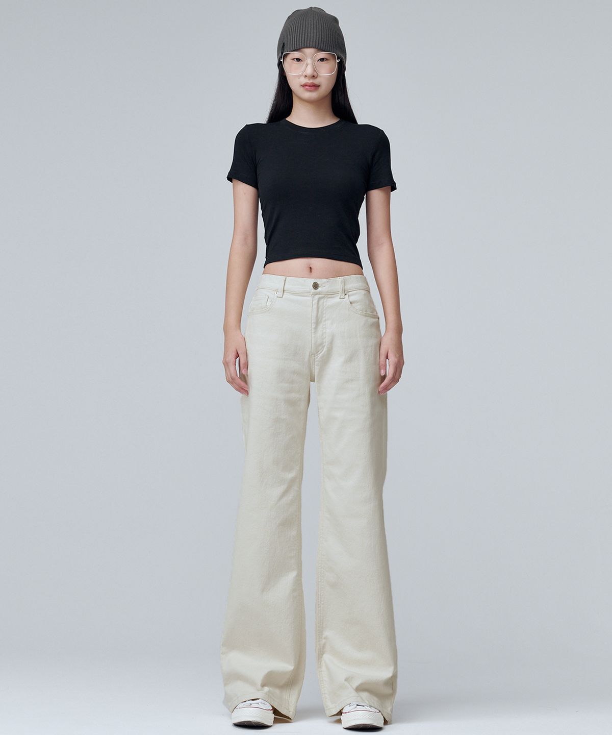 마롭(MALOUPE) 9134 레귤러 부츠컷 데님 (크림)