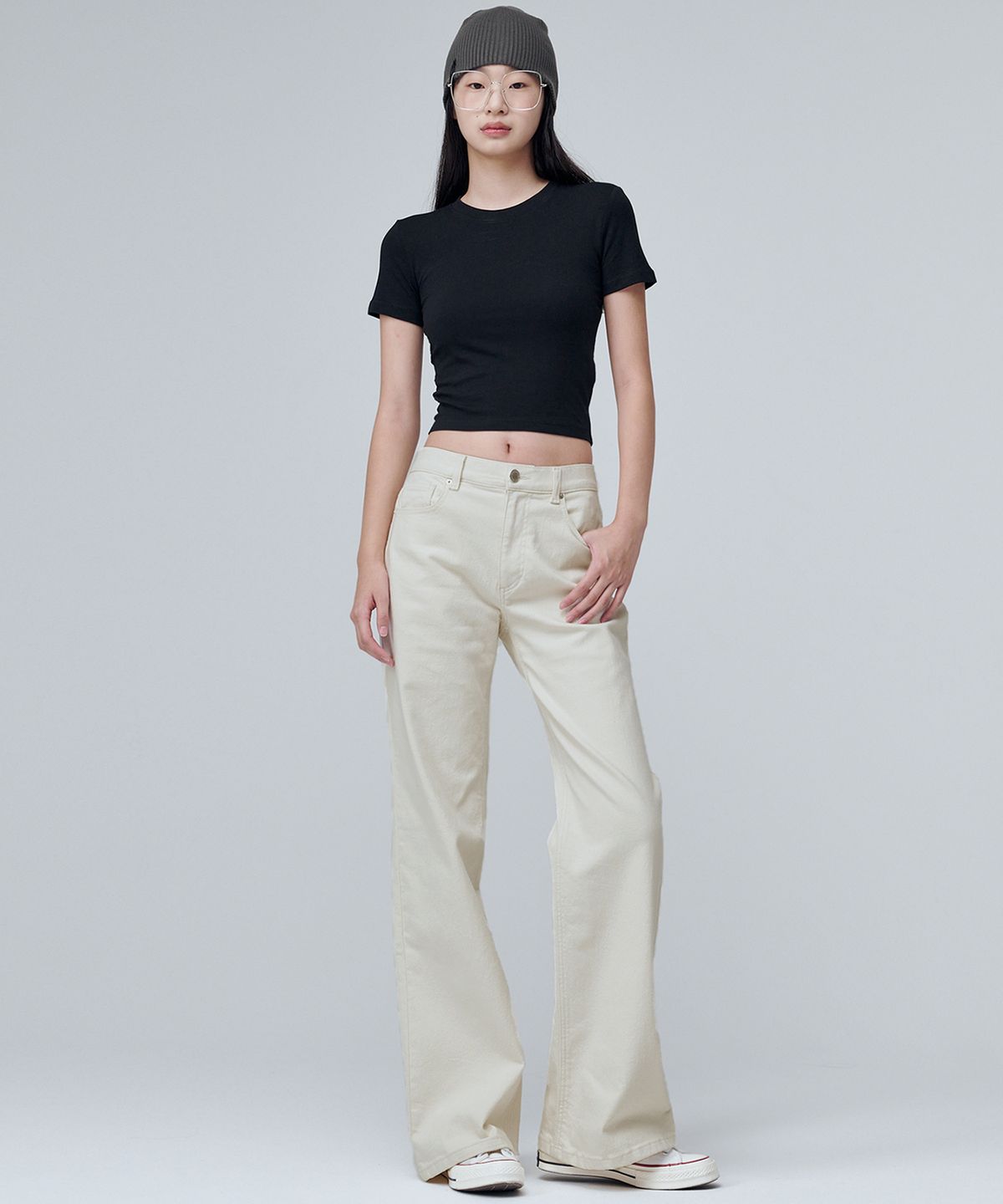 마롭(MALOUPE) 9134 레귤러 부츠컷 데님 (크림)