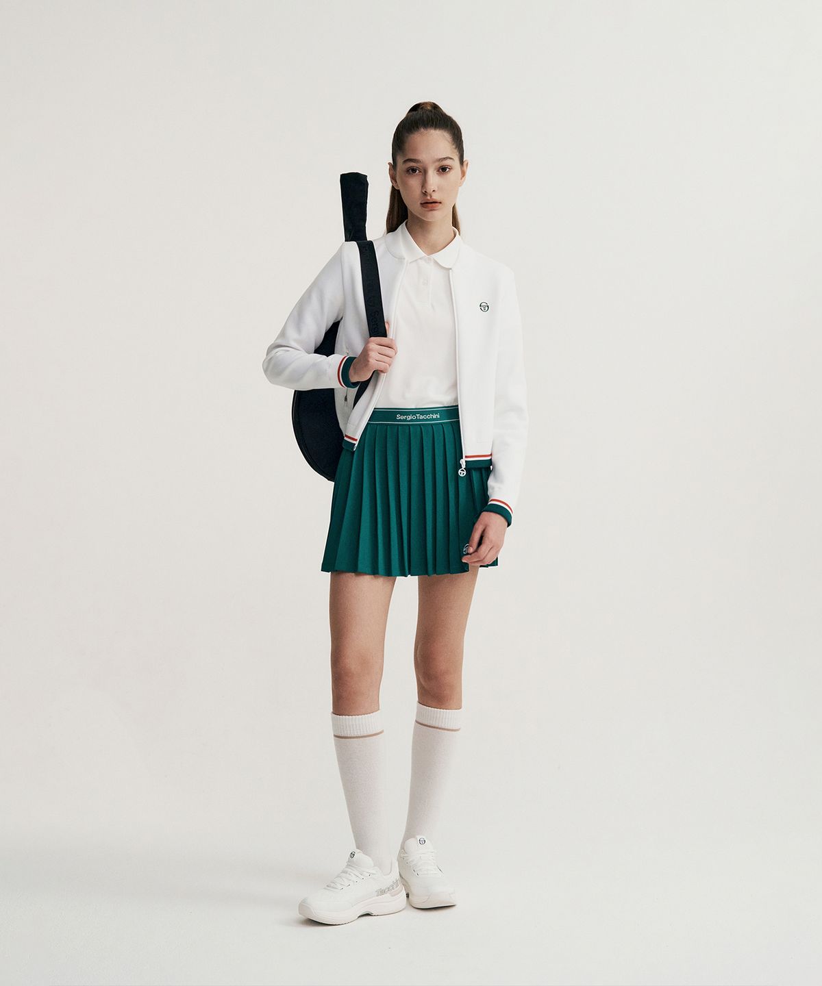 세르지오 타키니(SERGIO TACCHINI) W 플래그 베러니트 집업 가디건 (White)