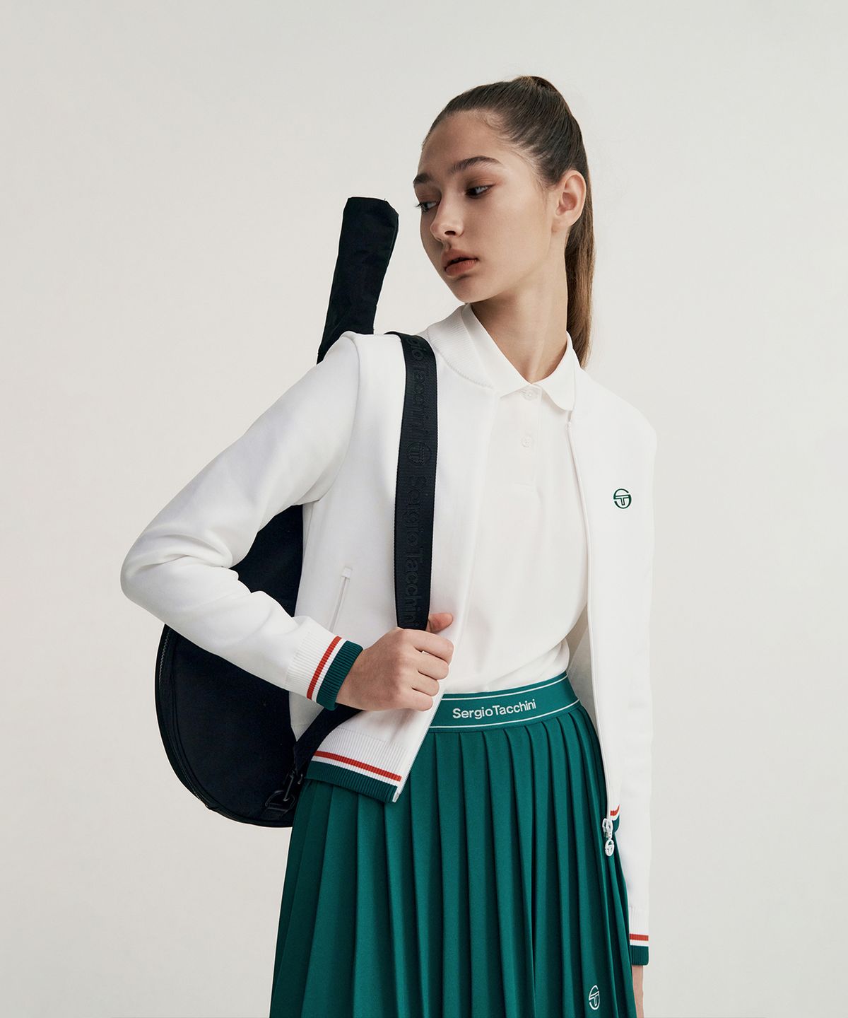 세르지오 타키니(SERGIO TACCHINI) W 플래그 베러니트 집업 가디건 (White)