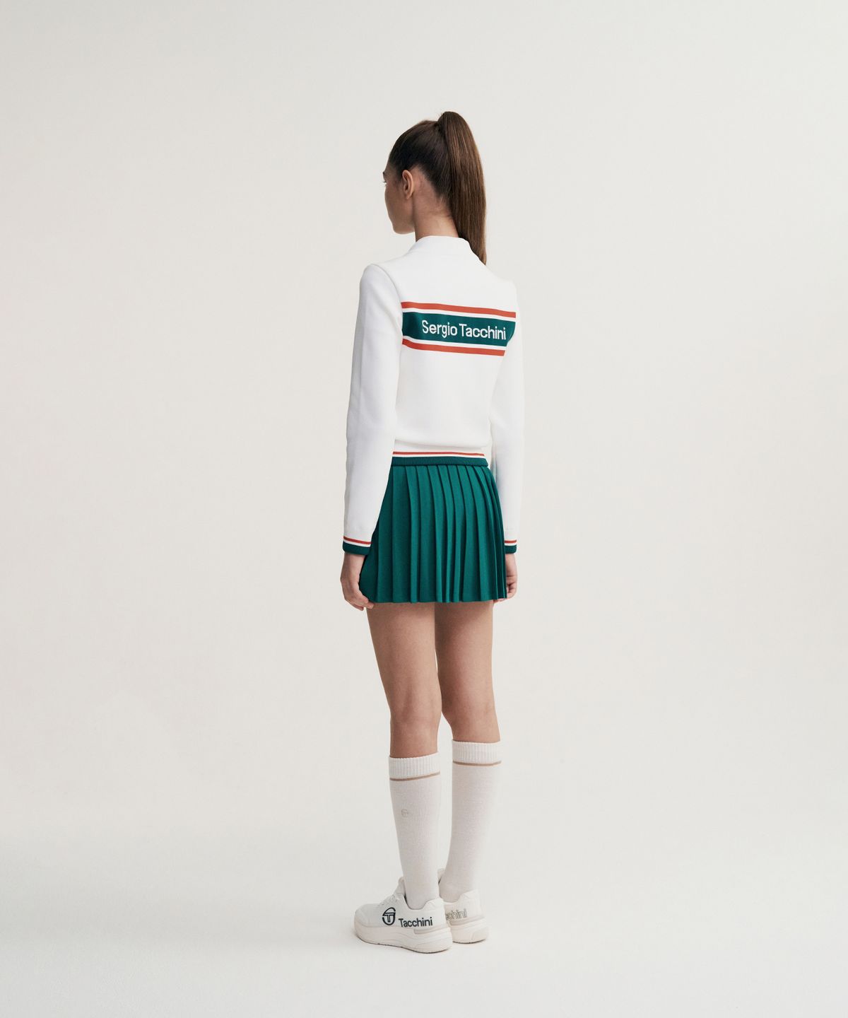 세르지오 타키니(SERGIO TACCHINI) W 플래그 베러니트 집업 가디건 (White)