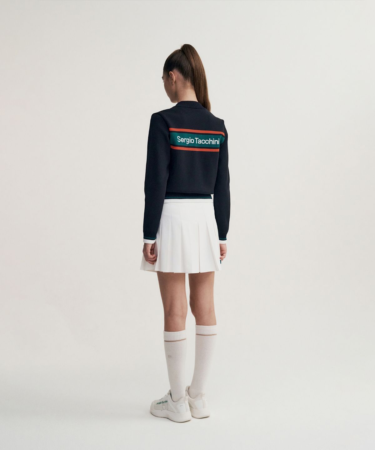 세르지오 타키니(SERGIO TACCHINI) W 플래그 베러니트 집업 가디건 (Black)