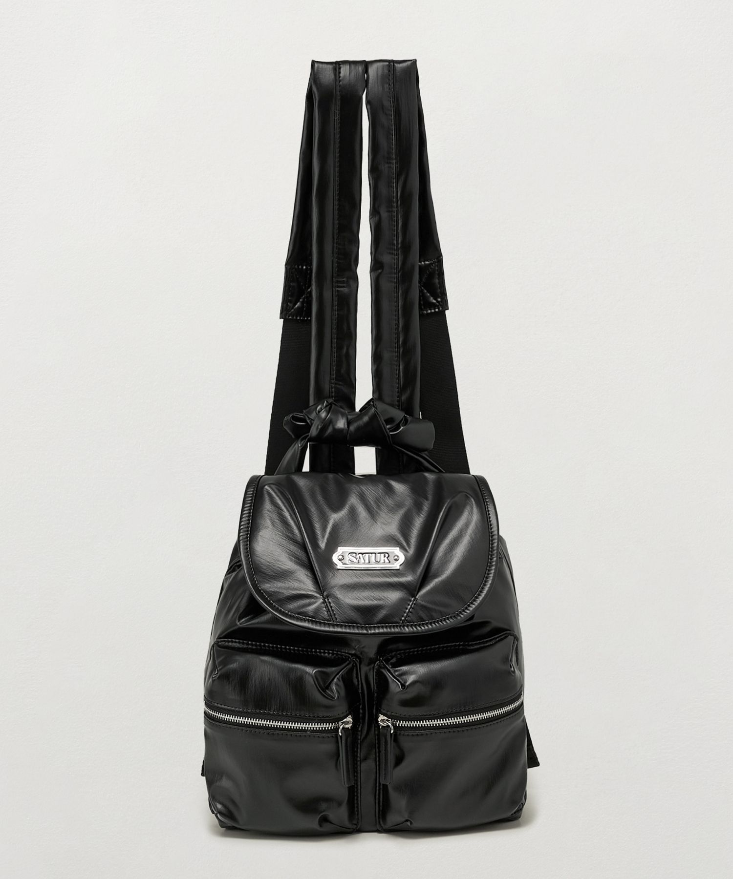 MUSINSA | SATUR Drawstring Mini Backpack Black