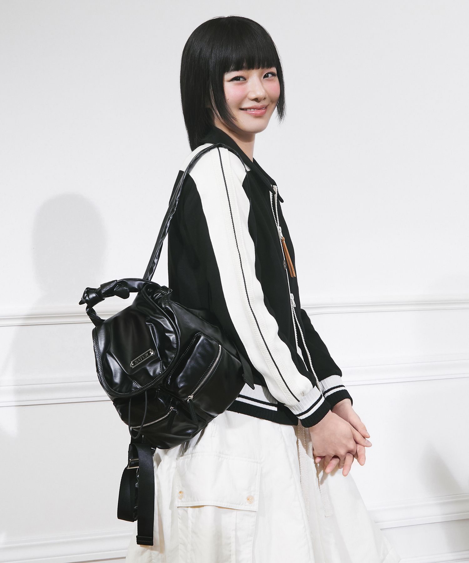 ◆SATUR◆ Drawstring mini backpack cream SA245UAB05CR ◇SATUR◇ Drawstring mini backpack cream SA245UAB05CR (SATUR