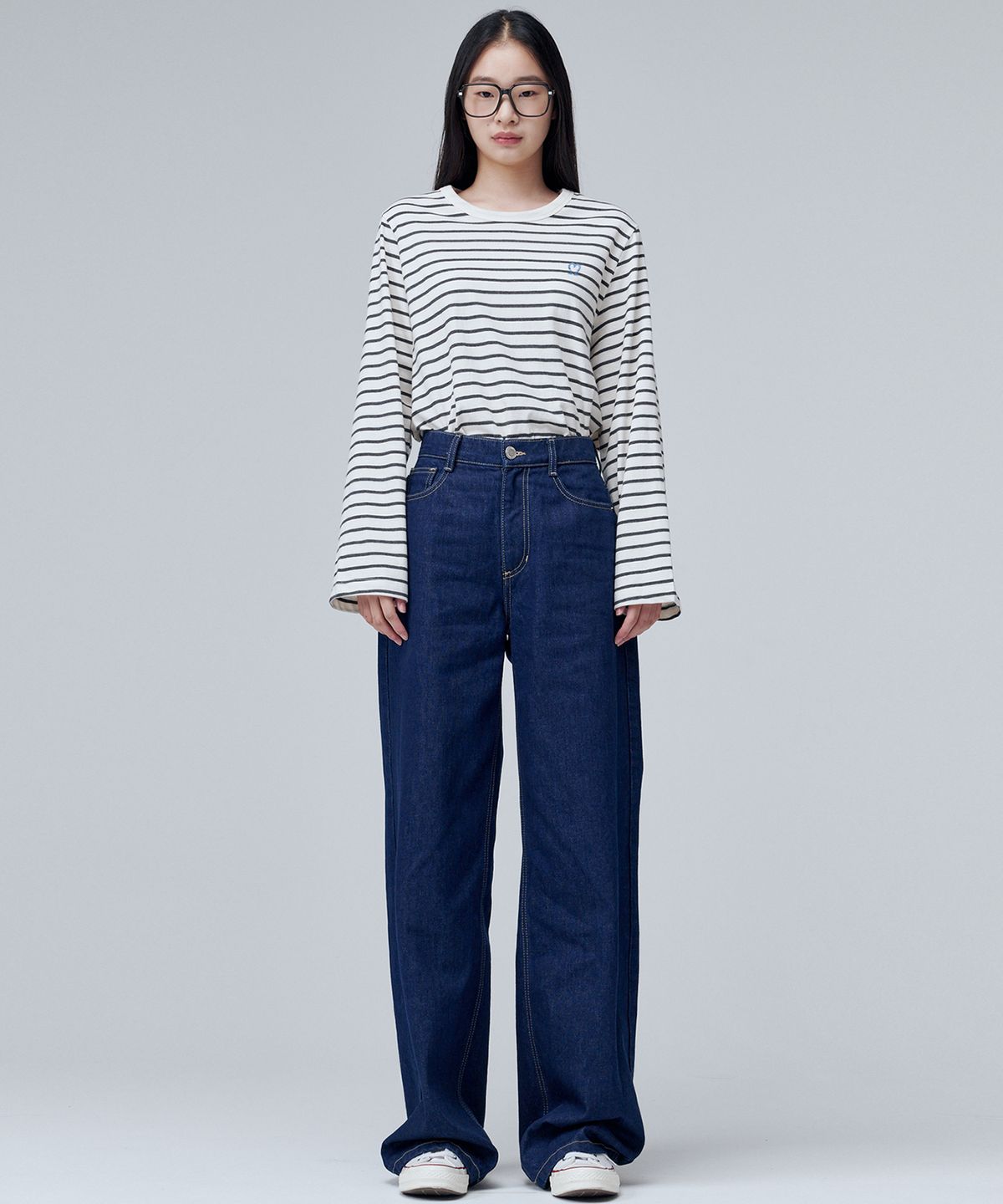 마롭(MALOUPE) 9137 릴렉스드 와이드 데님팬츠 (다크 인디고)