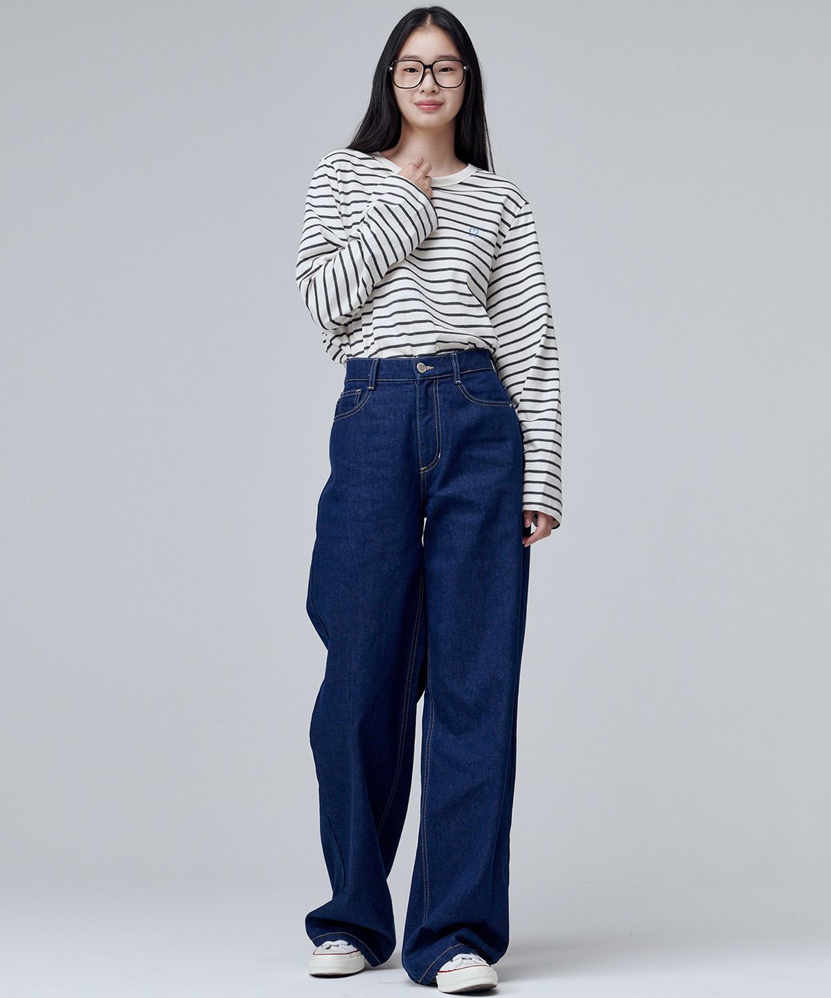 마롭(MALOUPE) 9137 릴렉스드 와이드 데님팬츠 (다크 인디고)