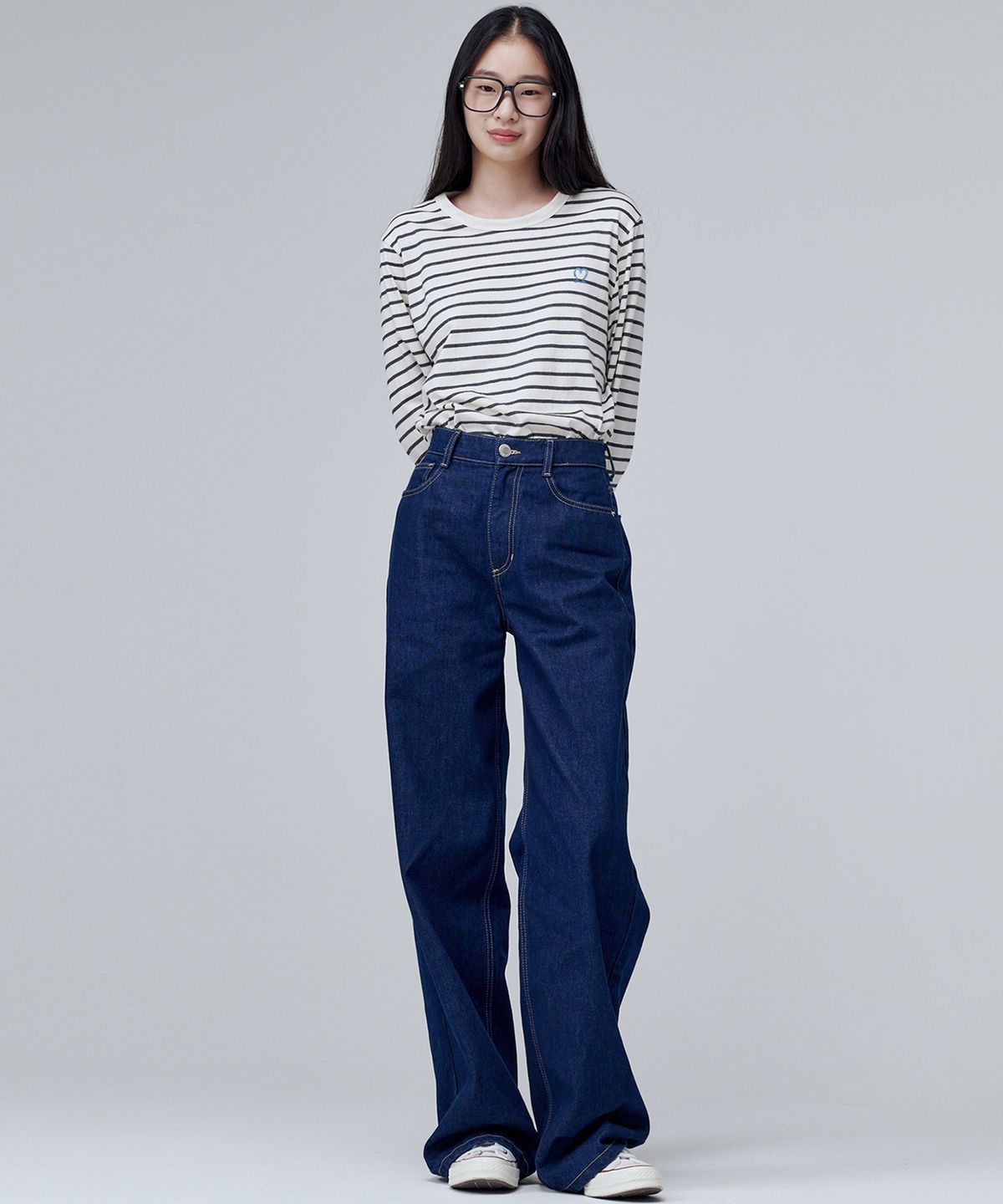 마롭(MALOUPE) 9137 릴렉스드 와이드 데님팬츠 (다크 인디고)