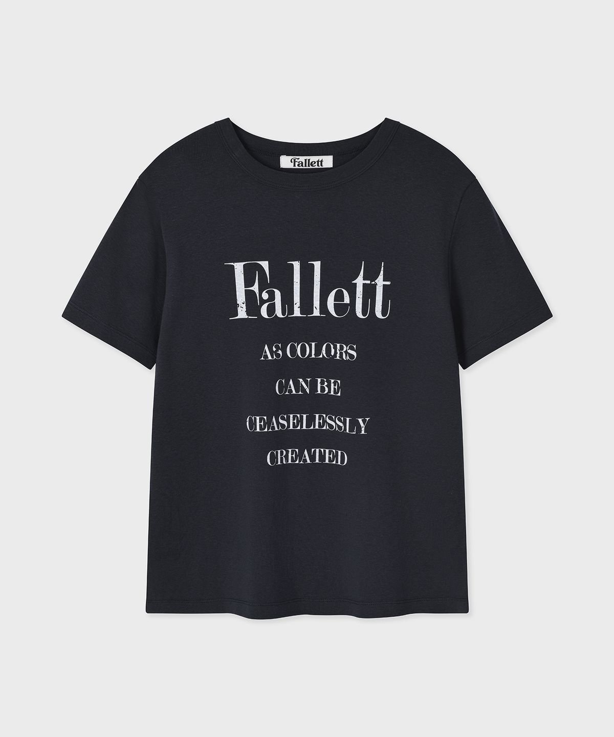 팔렛(FALLETT) 타이포 그래피 반팔티 차콜