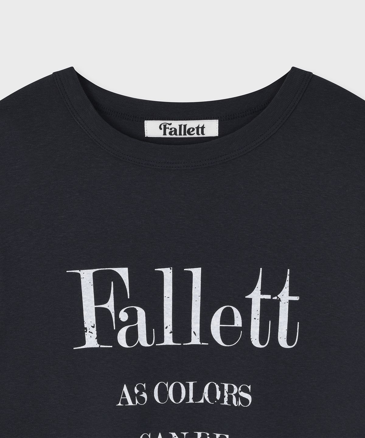 팔렛(FALLETT) 타이포 그래피 반팔티 차콜