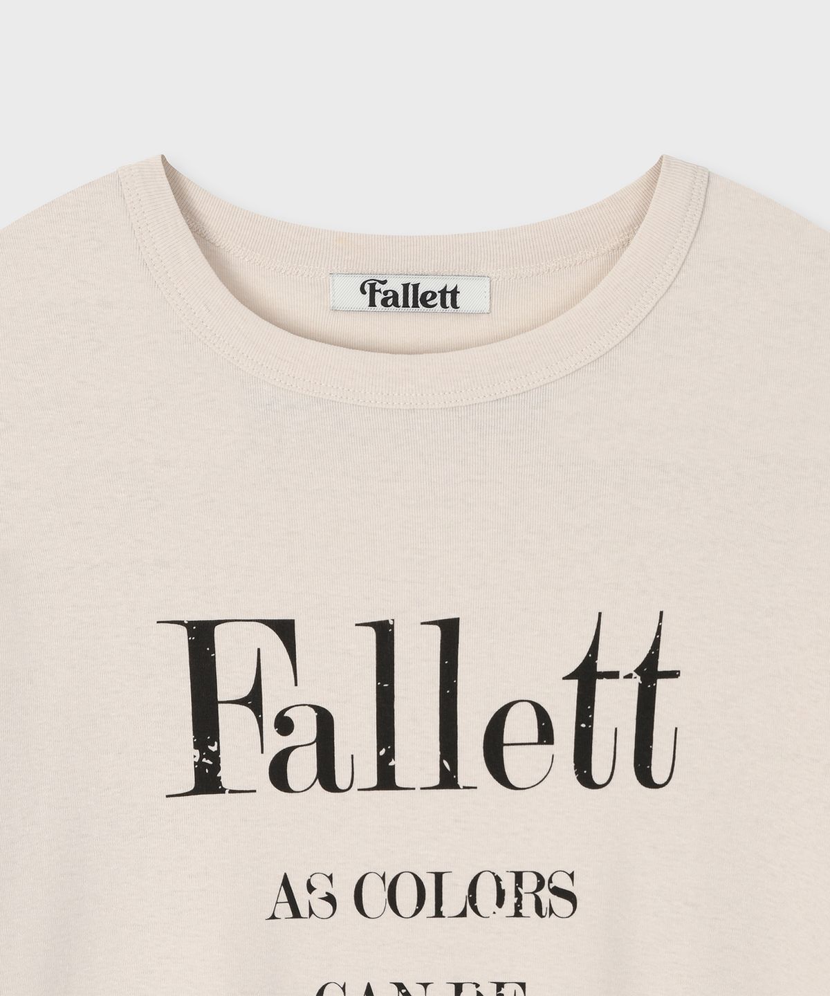 팔렛(FALLETT) 타이포 그래피 반팔티 베이지