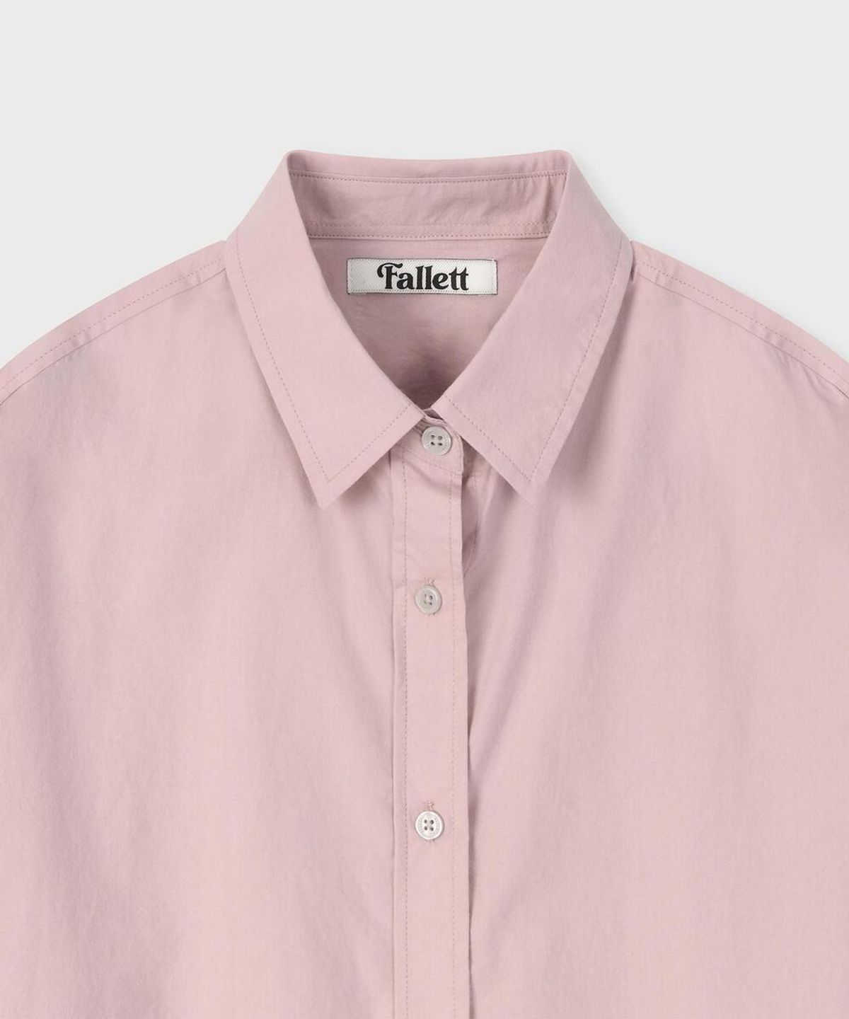 팔렛(FALLETT) 아웃 라벨 포인트 셔츠 더스티 핑크