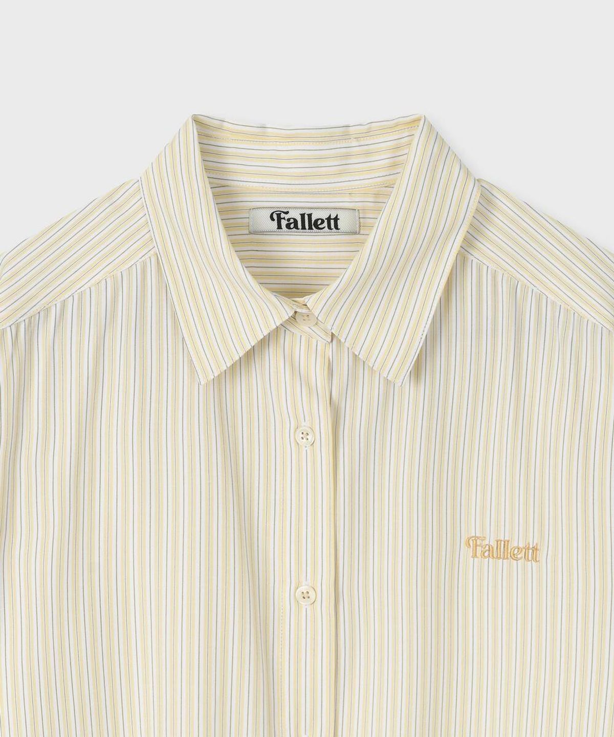 팔렛(FALLETT) 스몰 스토리 로고 스트라이프 셔츠 옐로우