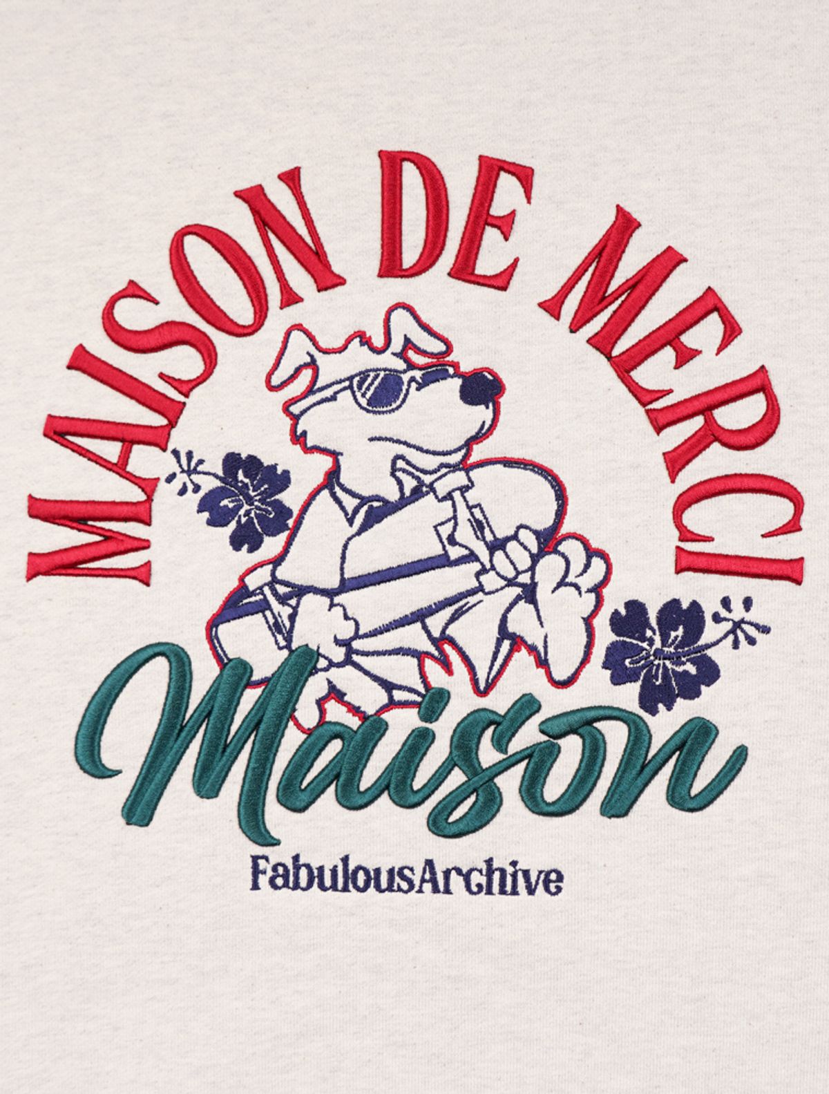 라 메종 스튜디오(LA MAISON STUDIO) UNISEX 펀 퍼피 스케이트보드 헤비 테리 맨투맨 오트밀(FCE3TS603M)