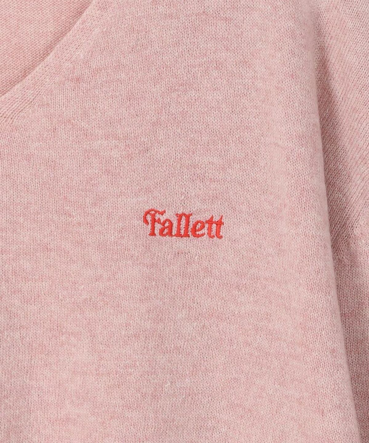 팔렛(FALLETT) 스몰 스토리 로고 브이넥 니트 핑크