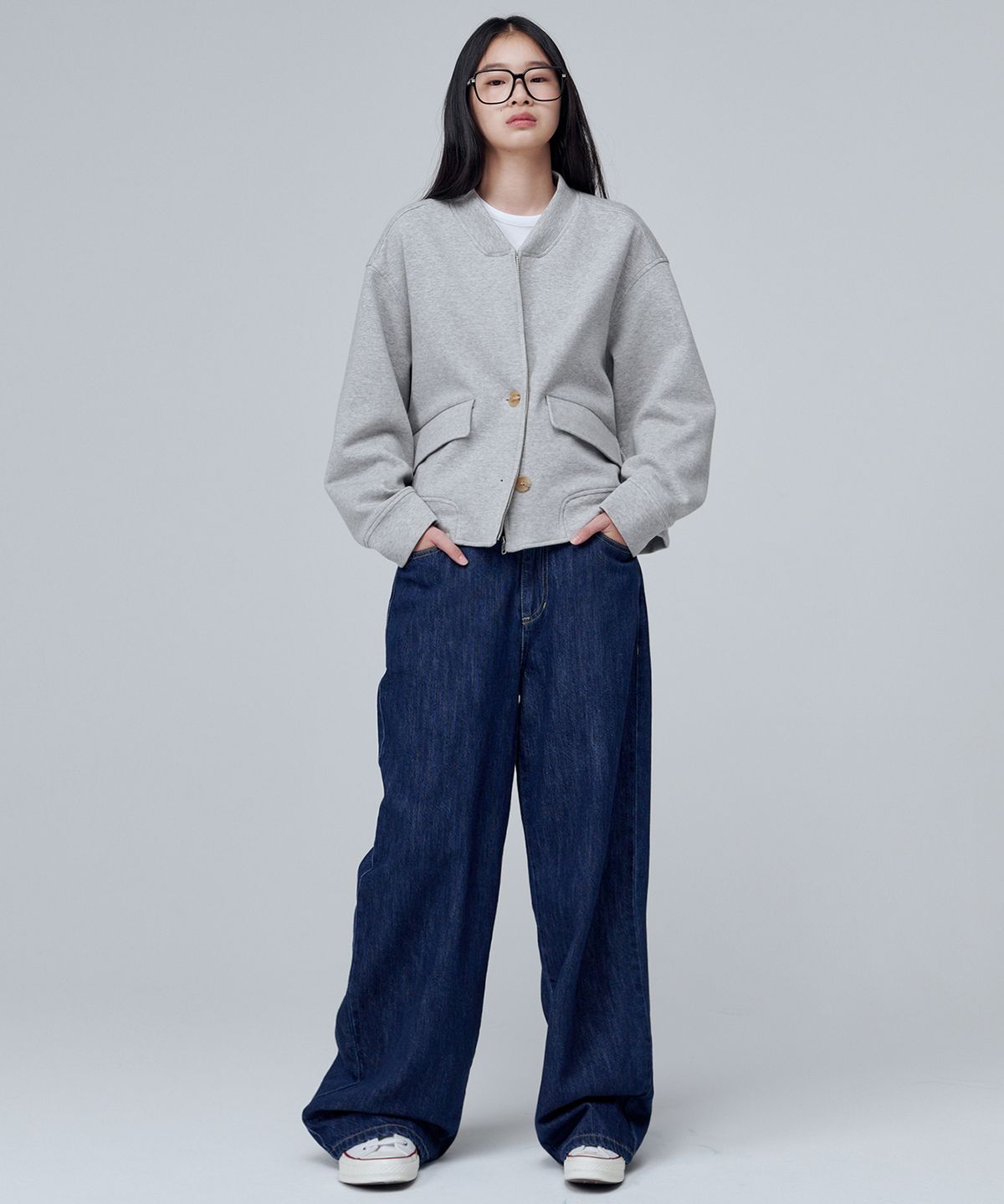 마롭(MALOUPE) 9136 밴딩 와이드 데님팬츠 (미디움 인디고)