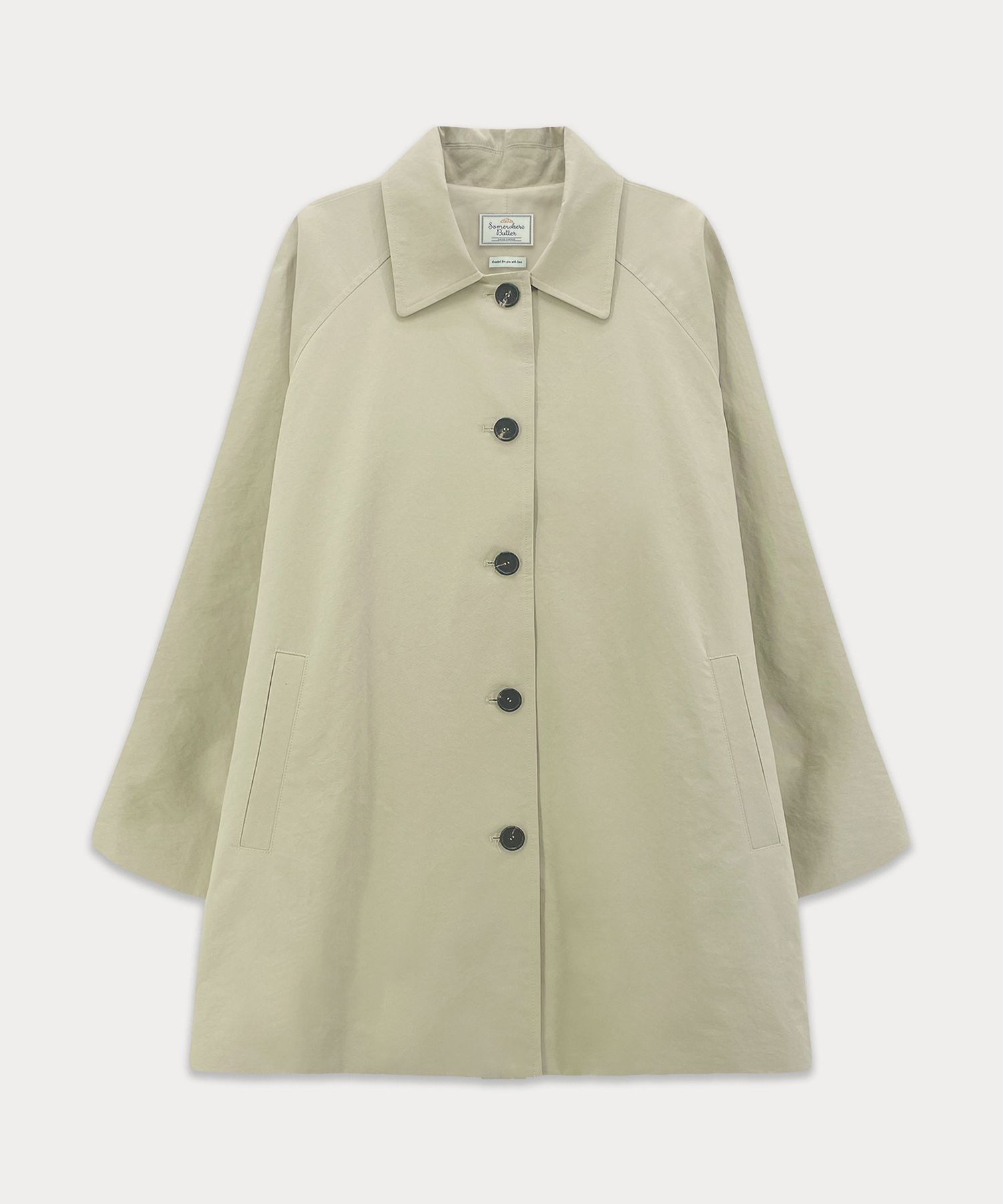 MUSINSA | SOMEWHEREBUTTER Margaret Half Trench Coat - Beige