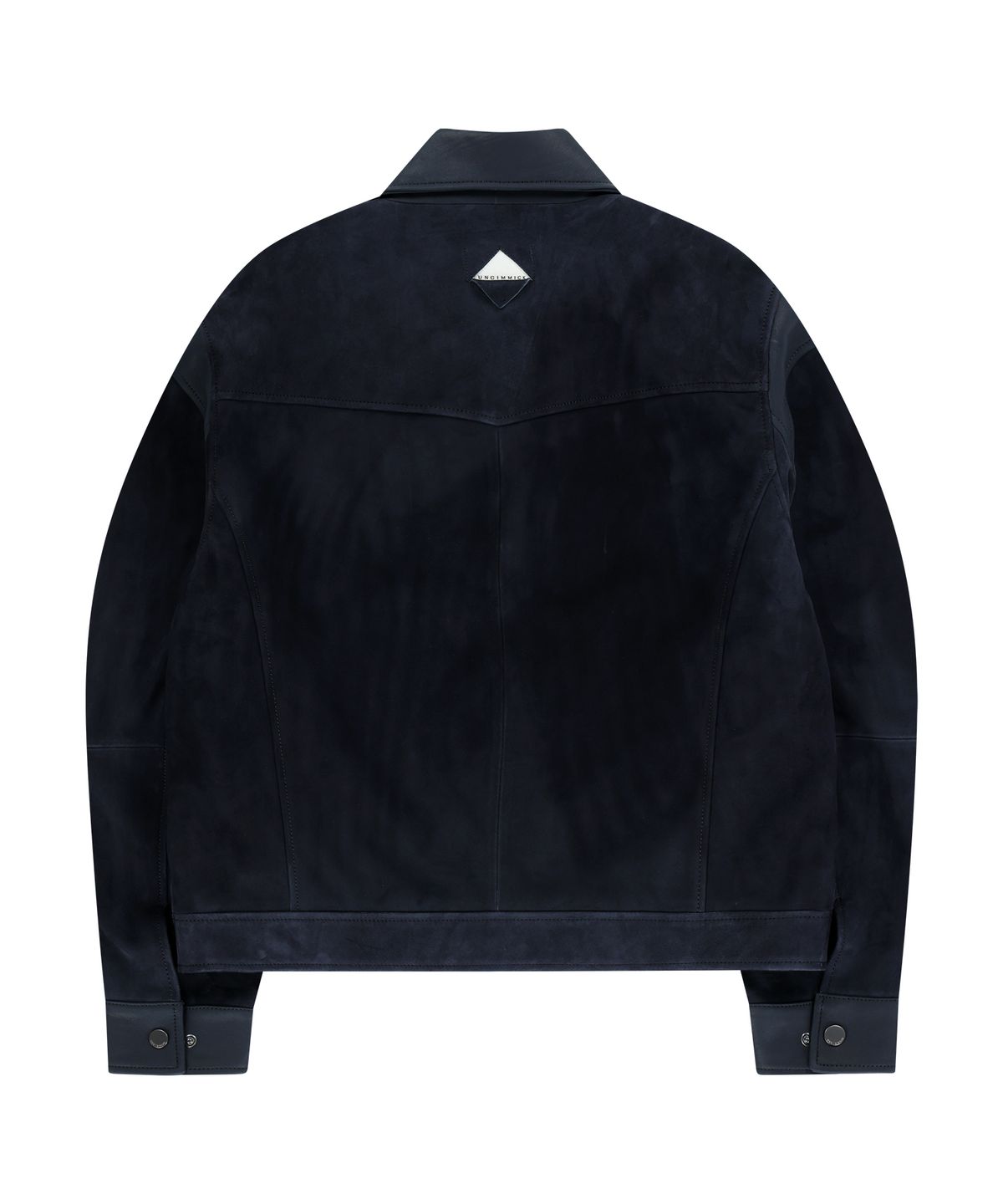 언지미크(UNGIMMICK) LEATHER TRIM SUEDE JACKET (NAVY / GOATSKIN)