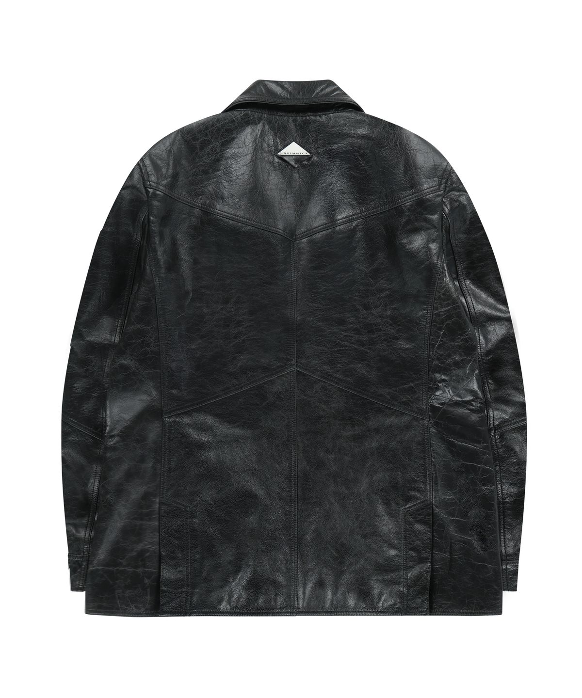 언지미크(UNGIMMICK) BUFFALO LEATHER SINGLE JACKET (DARK GRAY)