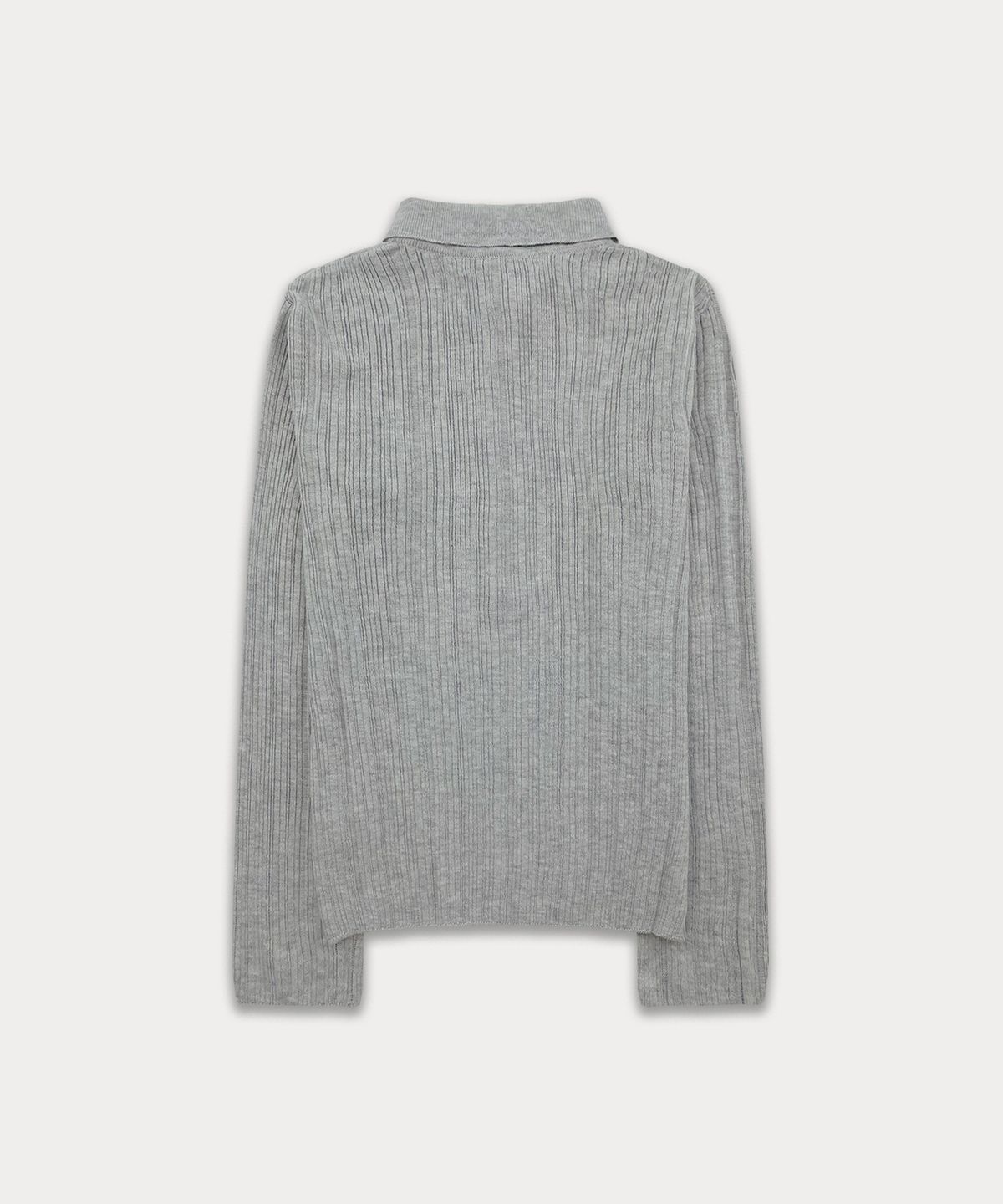 썸웨어버터(SOMEWHEREBUTTER) Henry Collar Knit - Grey