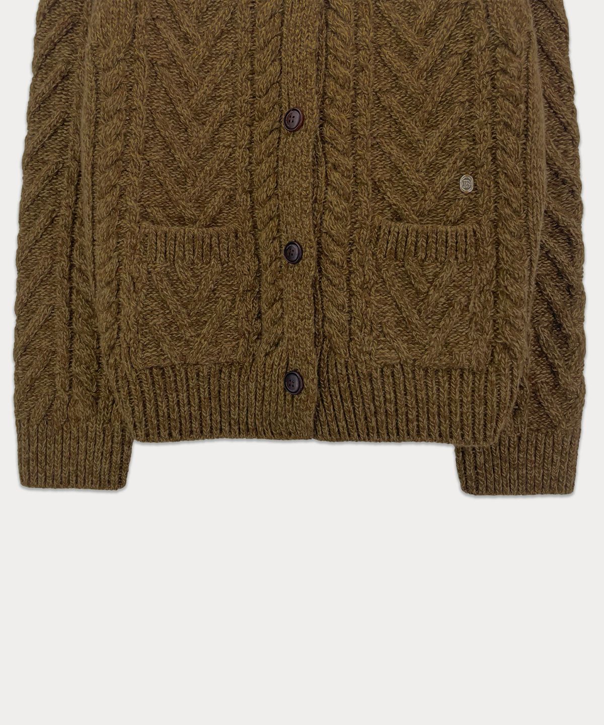 썸웨어버터(SOMEWHEREBUTTER) Colleen Cable Cardigan - Brown