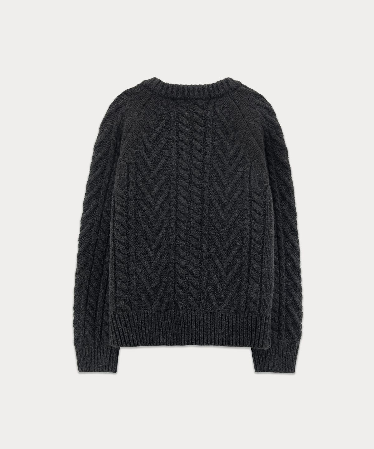 썸웨어버터(SOMEWHEREBUTTER) Colleen Cable Cardigan - Charcoal