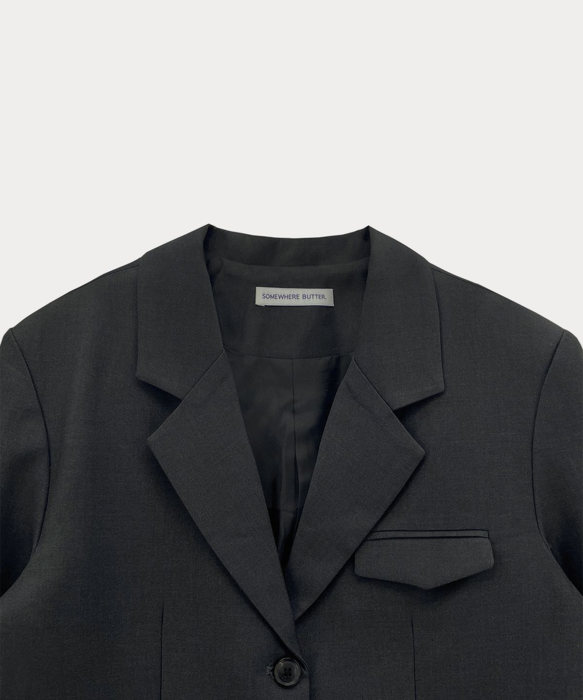 썸웨어버터(SOMEWHEREBUTTER) Classic Single Blazer - Charcoal