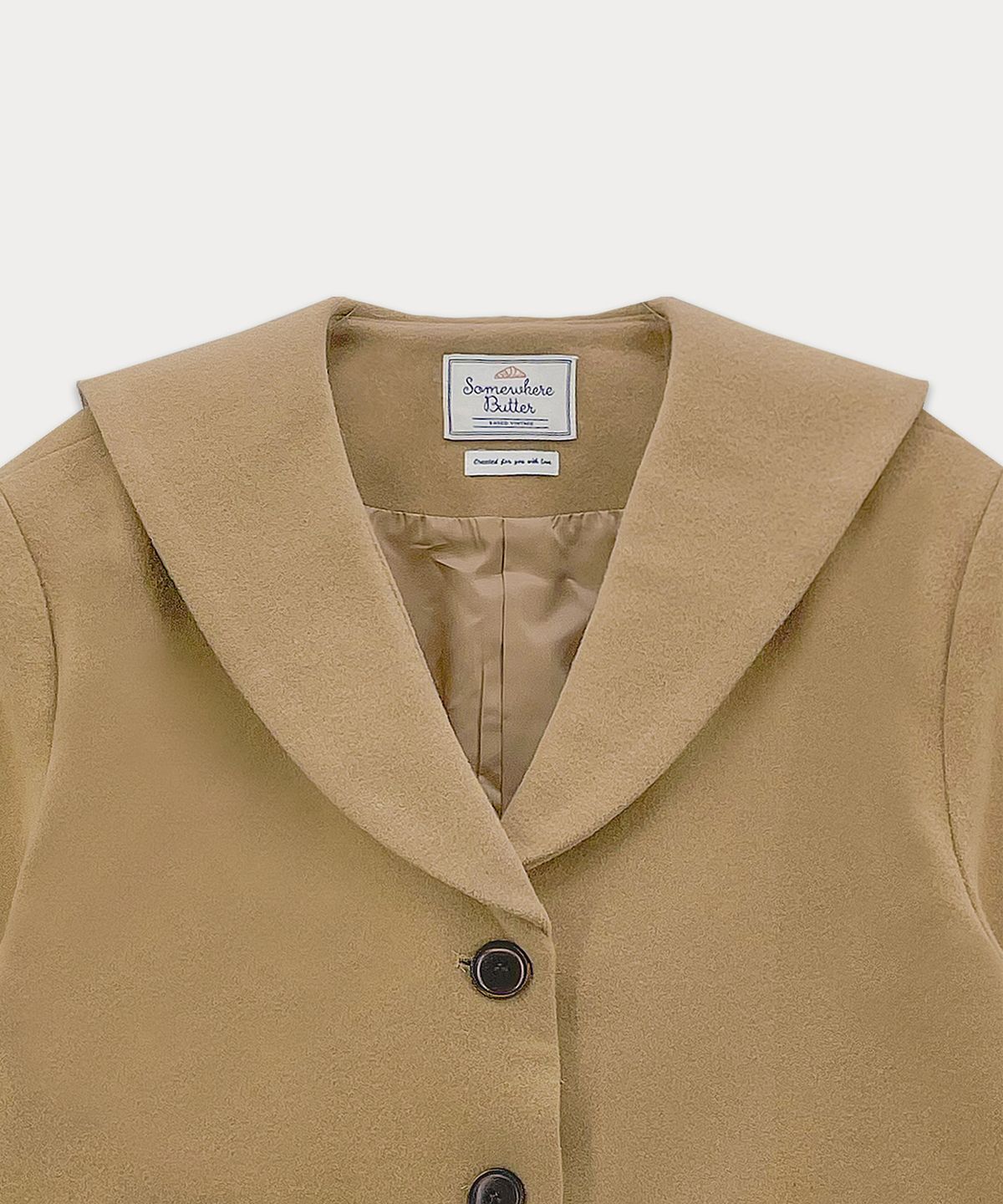 썸웨어버터(SOMEWHEREBUTTER) Tia Sailor Wool Jacket - Beige