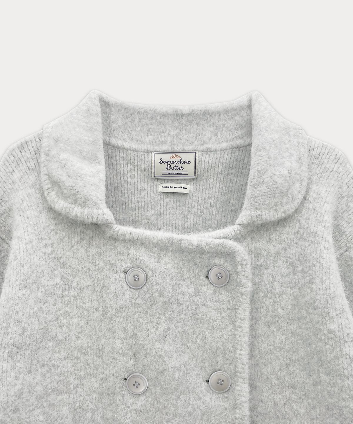 썸웨어버터(SOMEWHEREBUTTER) Robin Double Knit Wool Jacket - Light Grey