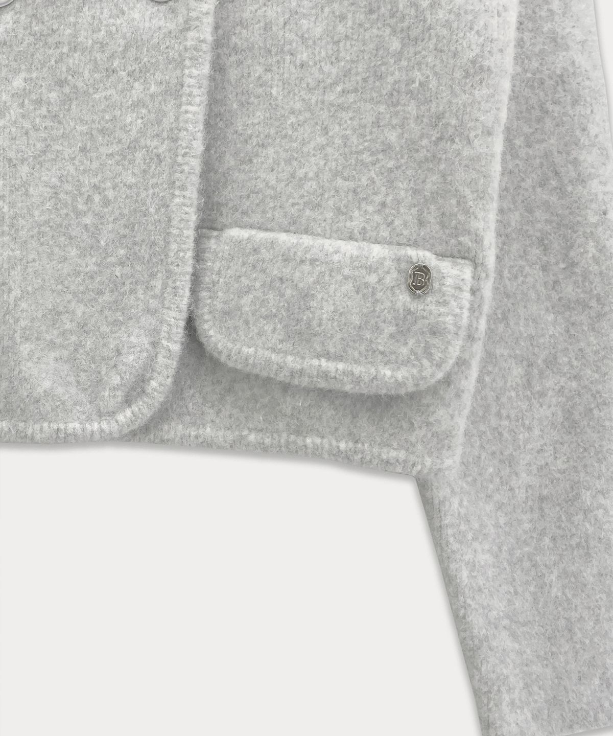 썸웨어버터(SOMEWHEREBUTTER) Robin Double Knit Wool Jacket - Light Grey