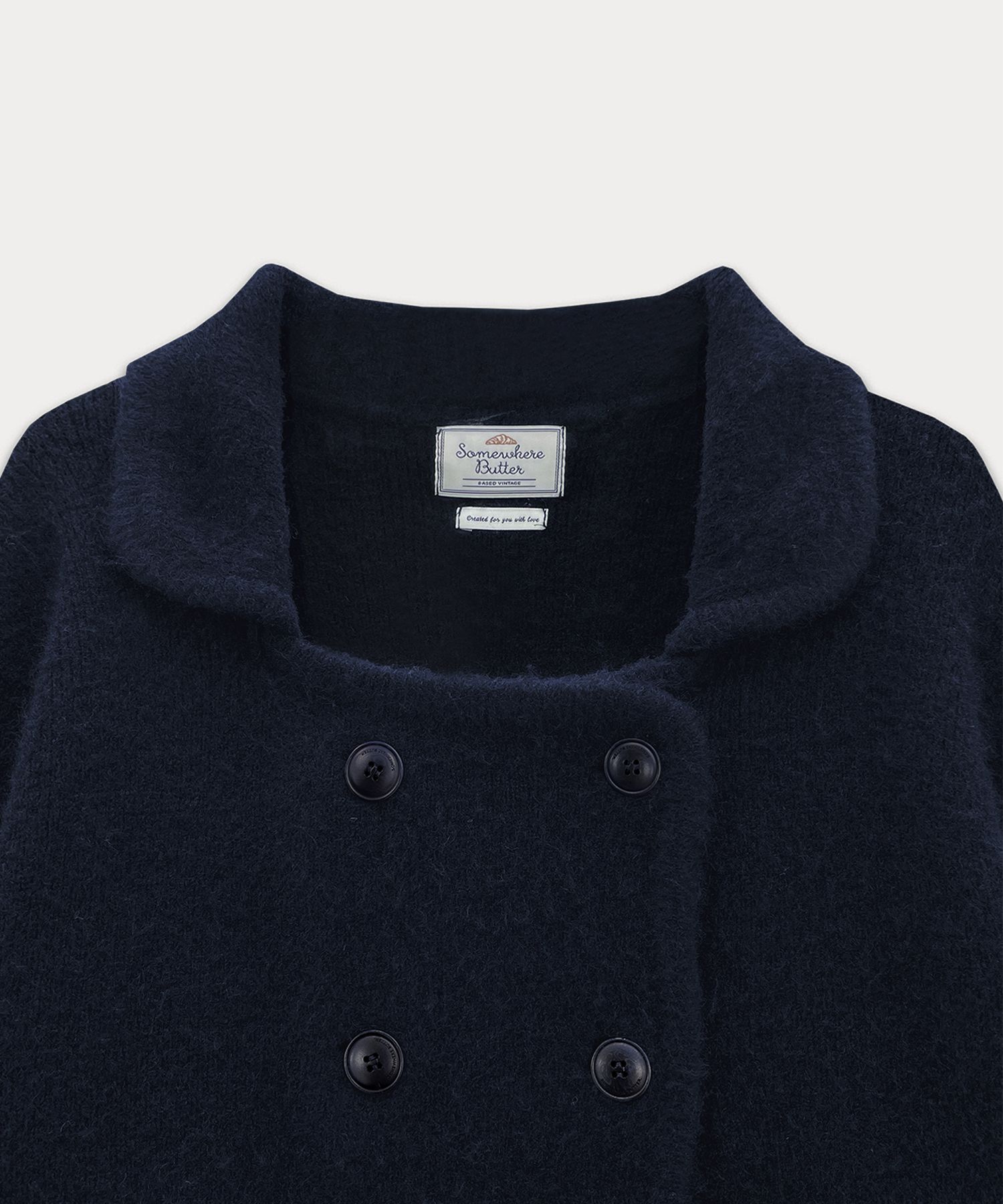 [SOMEWHERE BUTTER]Robin Double Knit ウールジャケット★24AW★ MUSINSA | SOMEWHEREBUTTER Robin Double Knit Wool Jacket - Navy