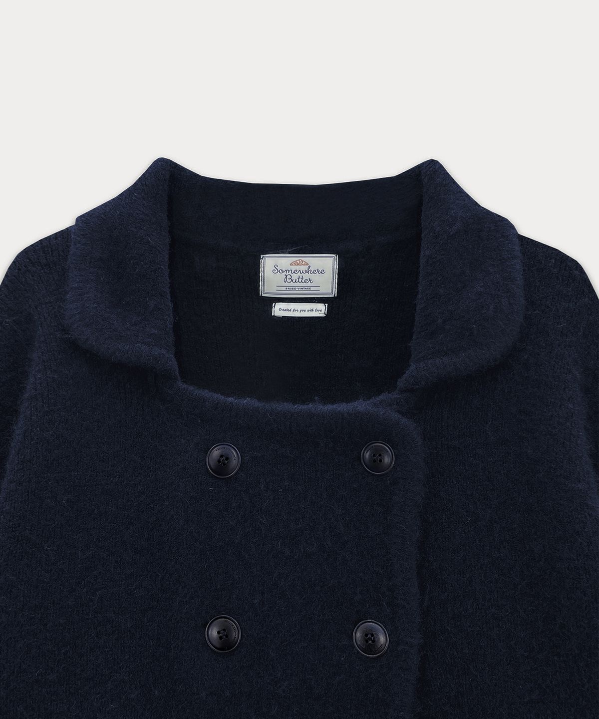 썸웨어버터(SOMEWHEREBUTTER) Robin Double Knit Wool Jacket - Navy